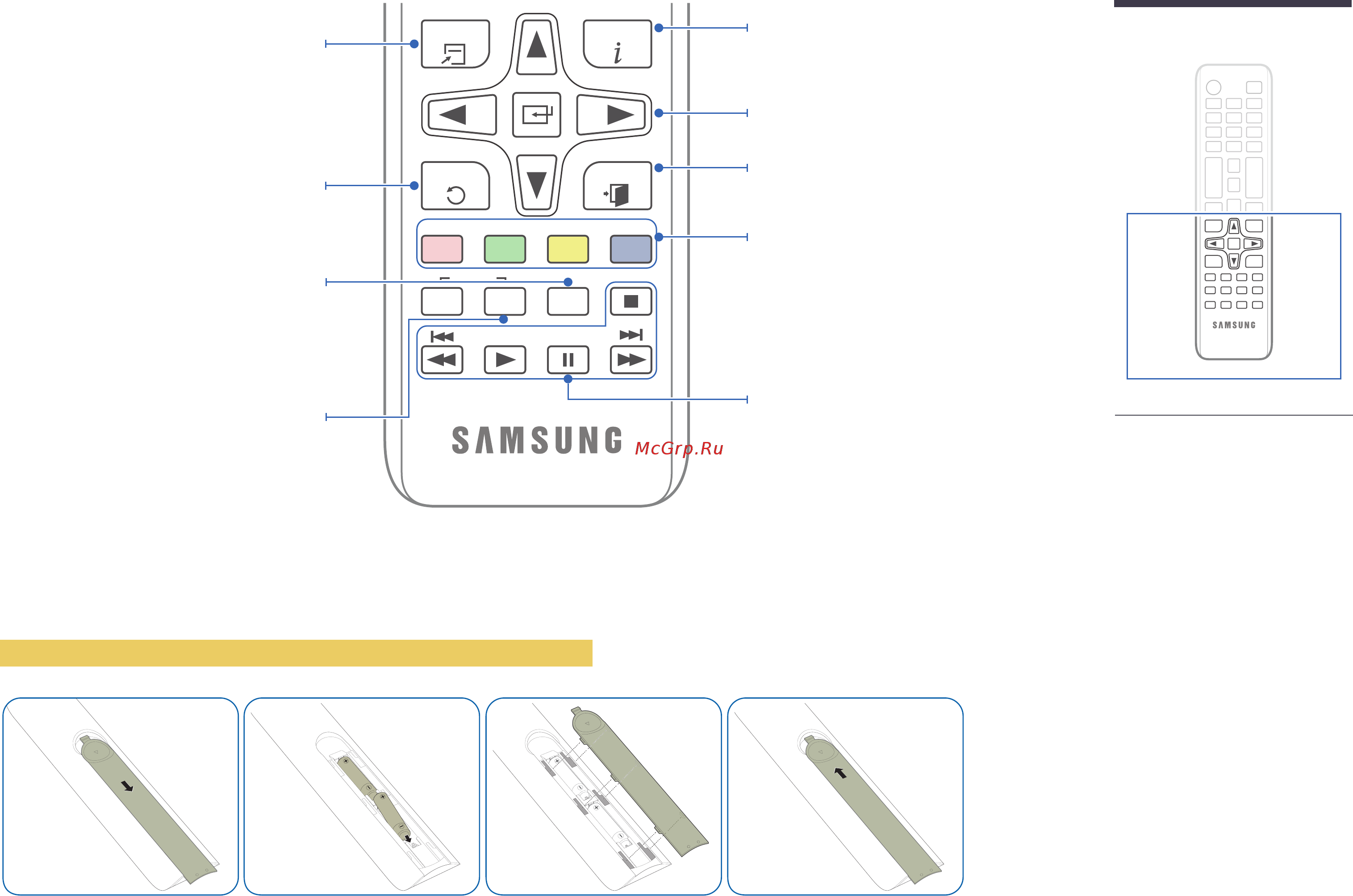 Samsung DB10E-POE Черный [19/164] Установка батарей в пульт дистанционного управления