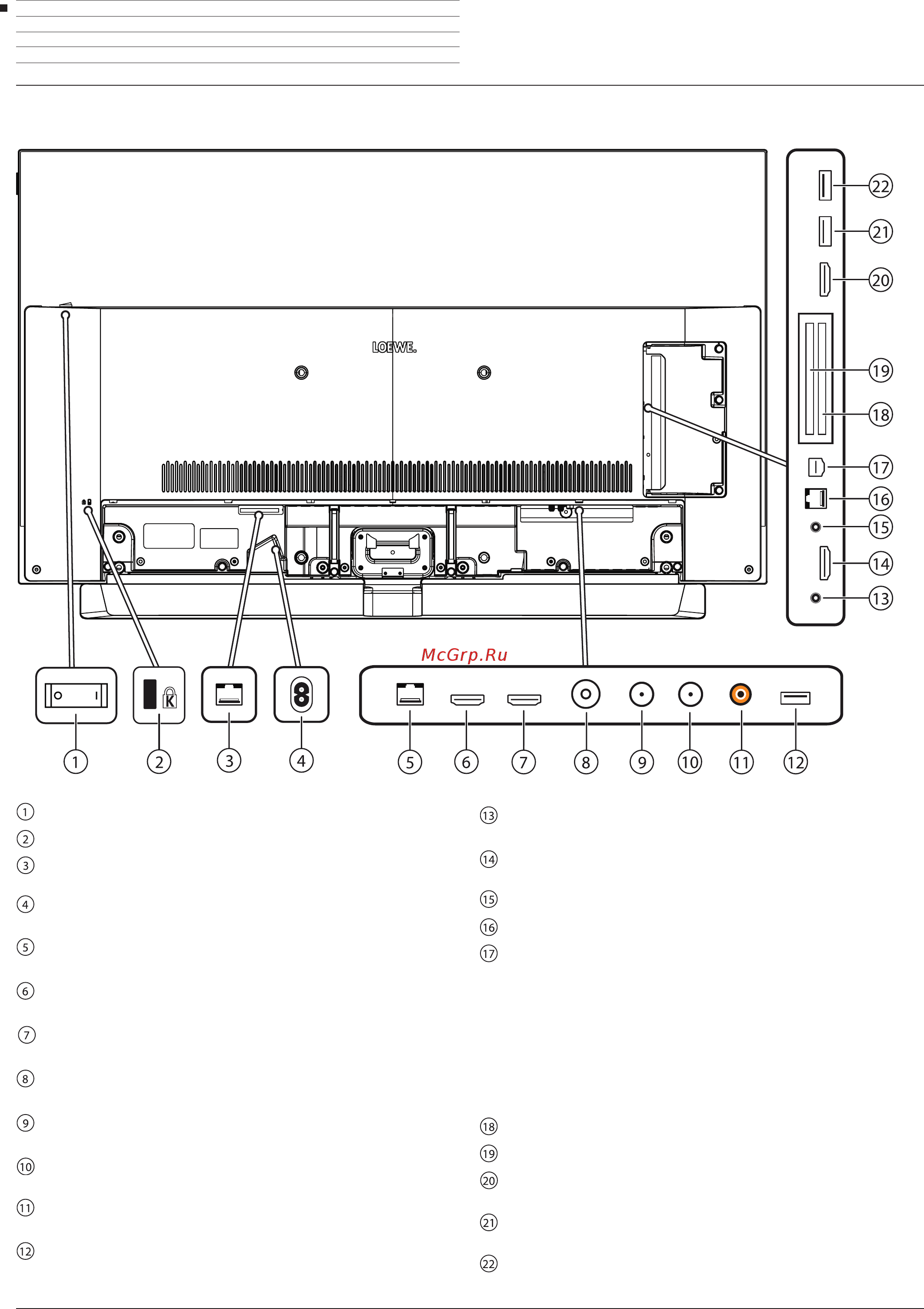 Loewe Bild 3.43 Light Grey [158/204] Разъемы задней панели устройства bild 4 5
