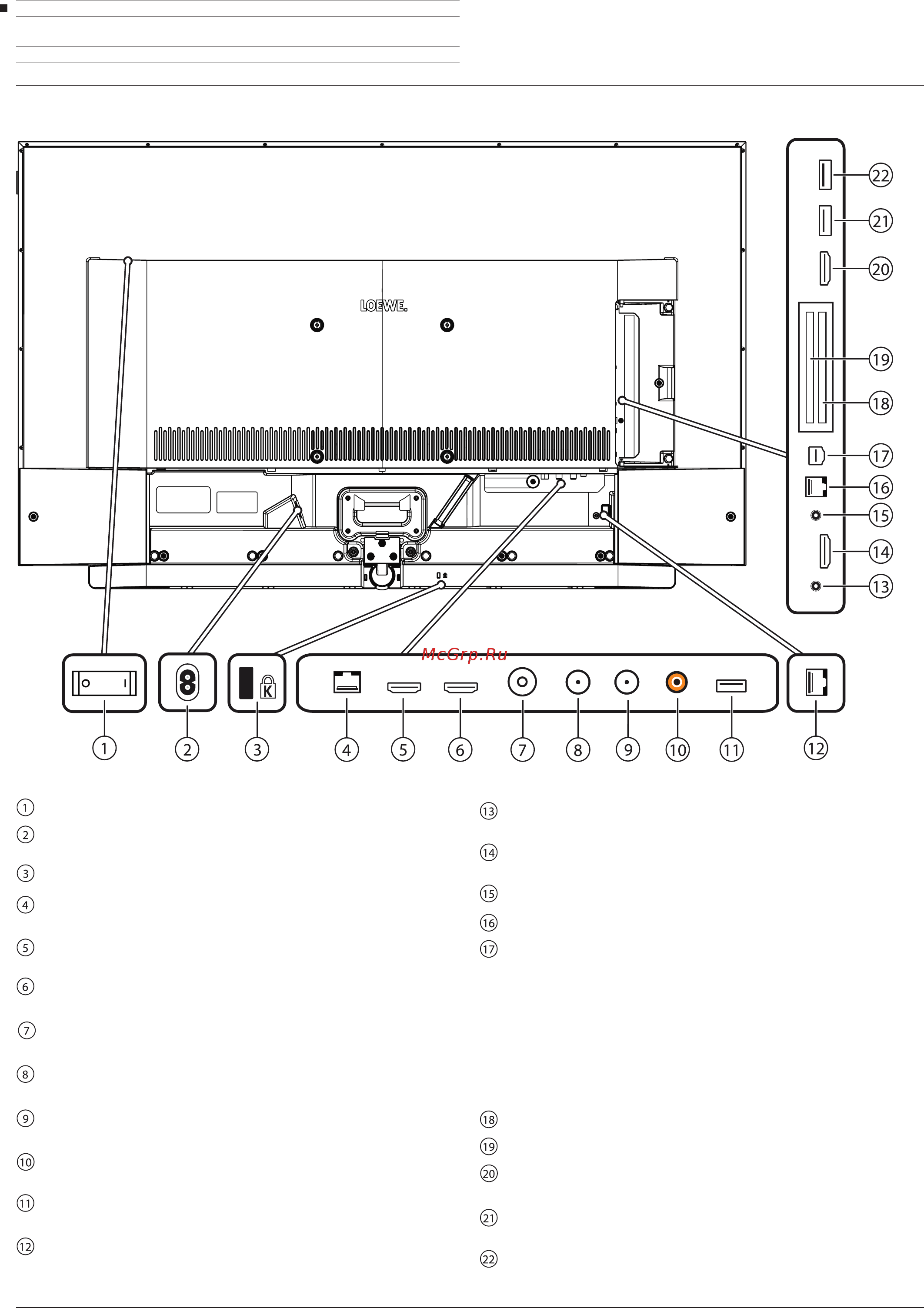 Loewe Bild 3.43 Light Grey [162/204] Разъемы задней панели устройства bild 3 9 bild 3 3