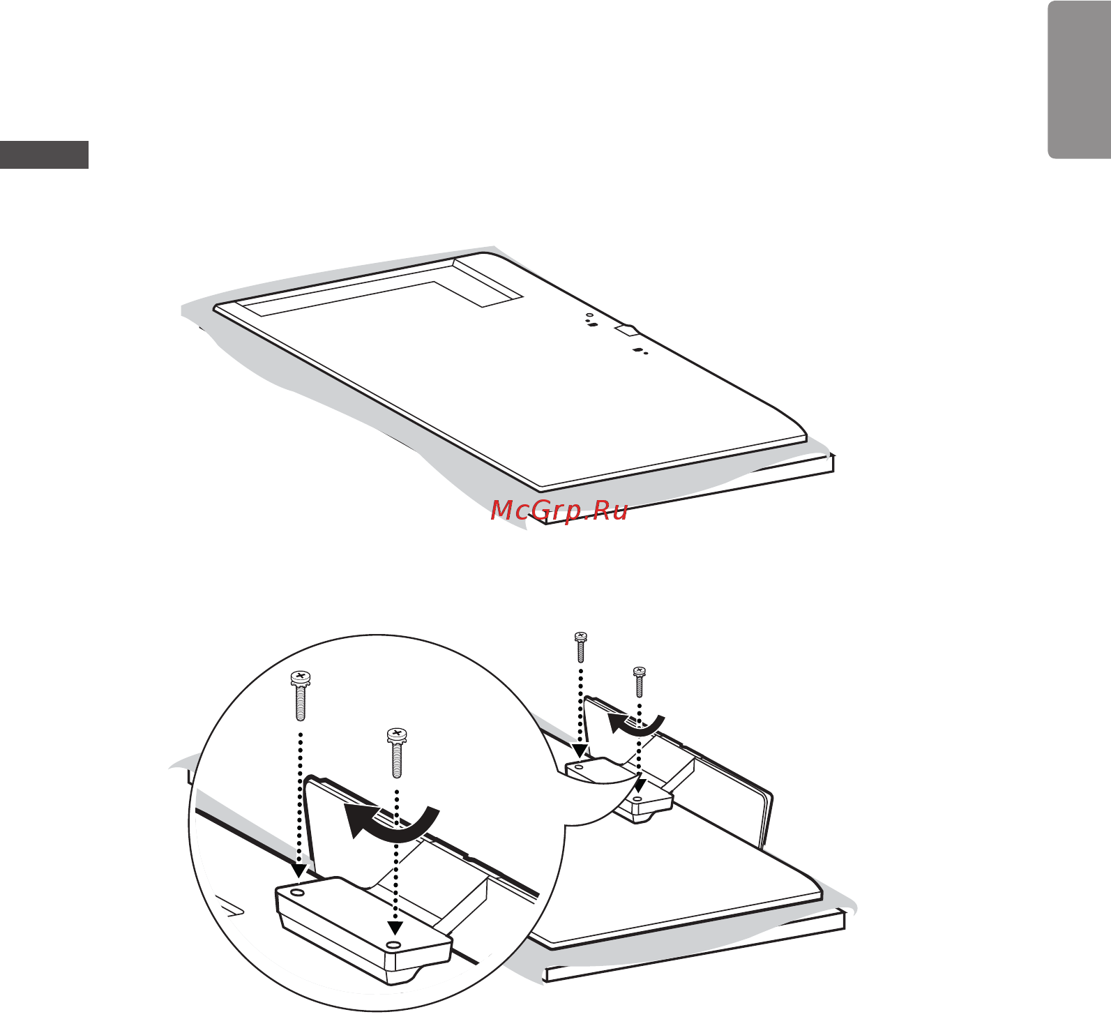 LG 43SE3D-B [27/103] Подсоединение подставки