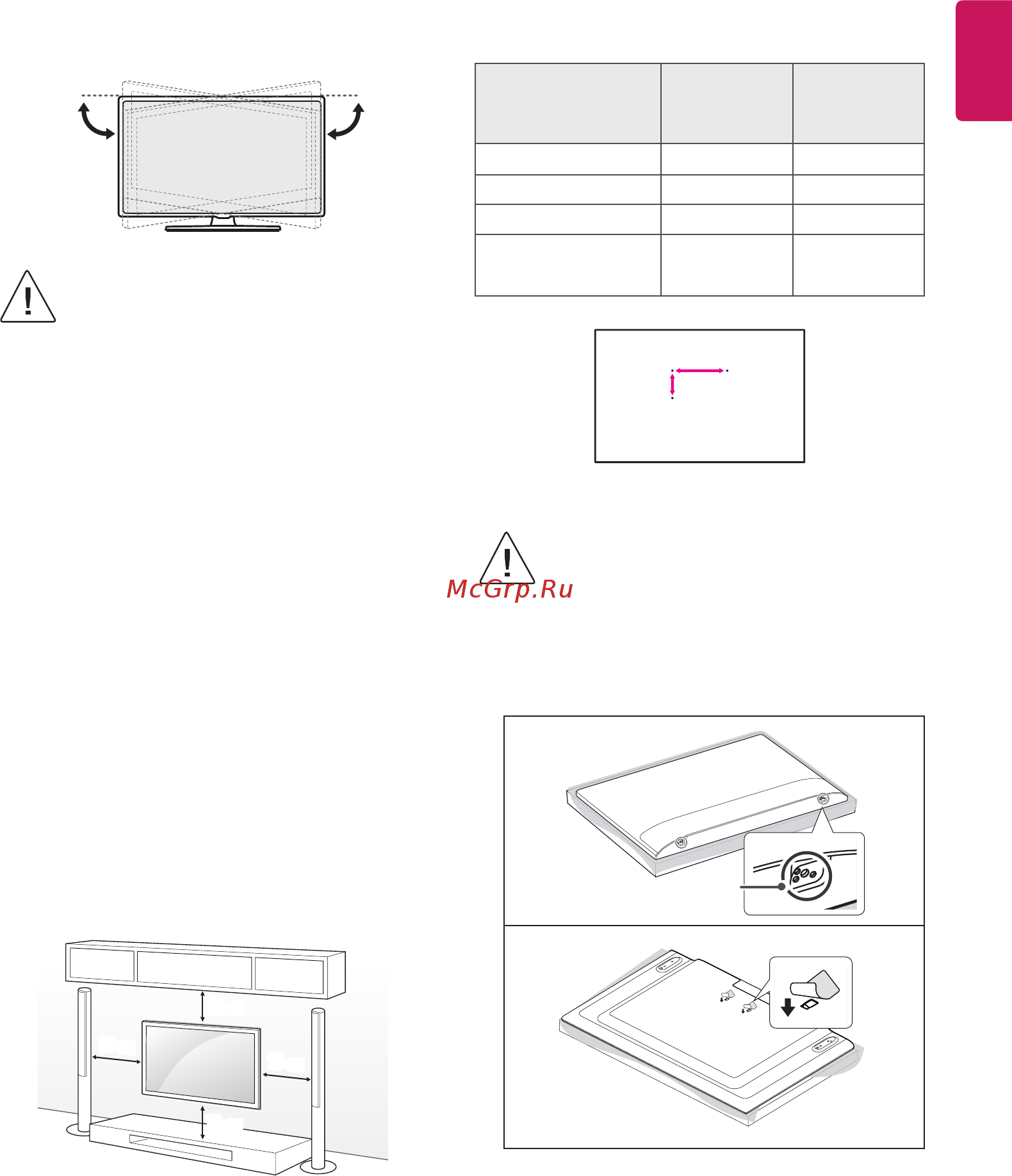 LG 49LV340C [19/38] Крепление на стене
