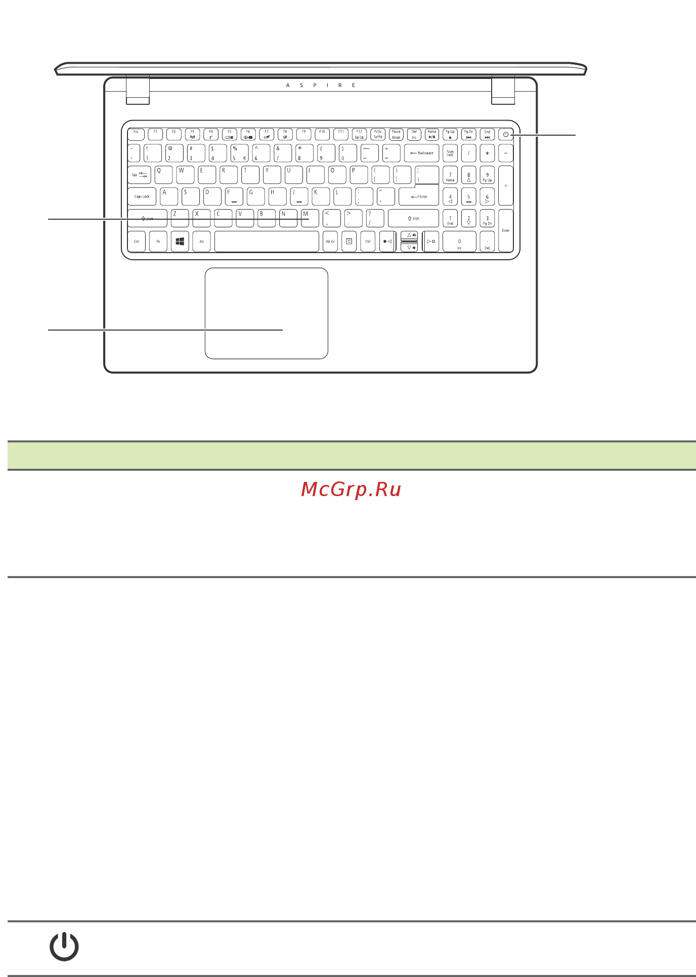 Acer Aspire 3 A315-21-28XL NX.GNVER.026 [11/84] Вид клавиатуры