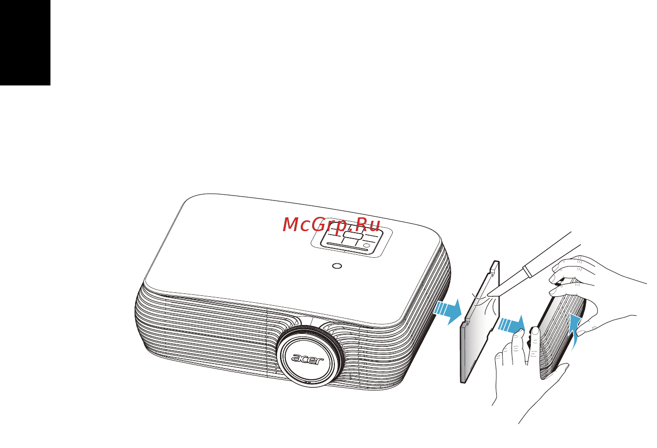 Acer P1386W MR.JMX11.001 [44/59] Очистка и замена воздушных фильтров дополнительно