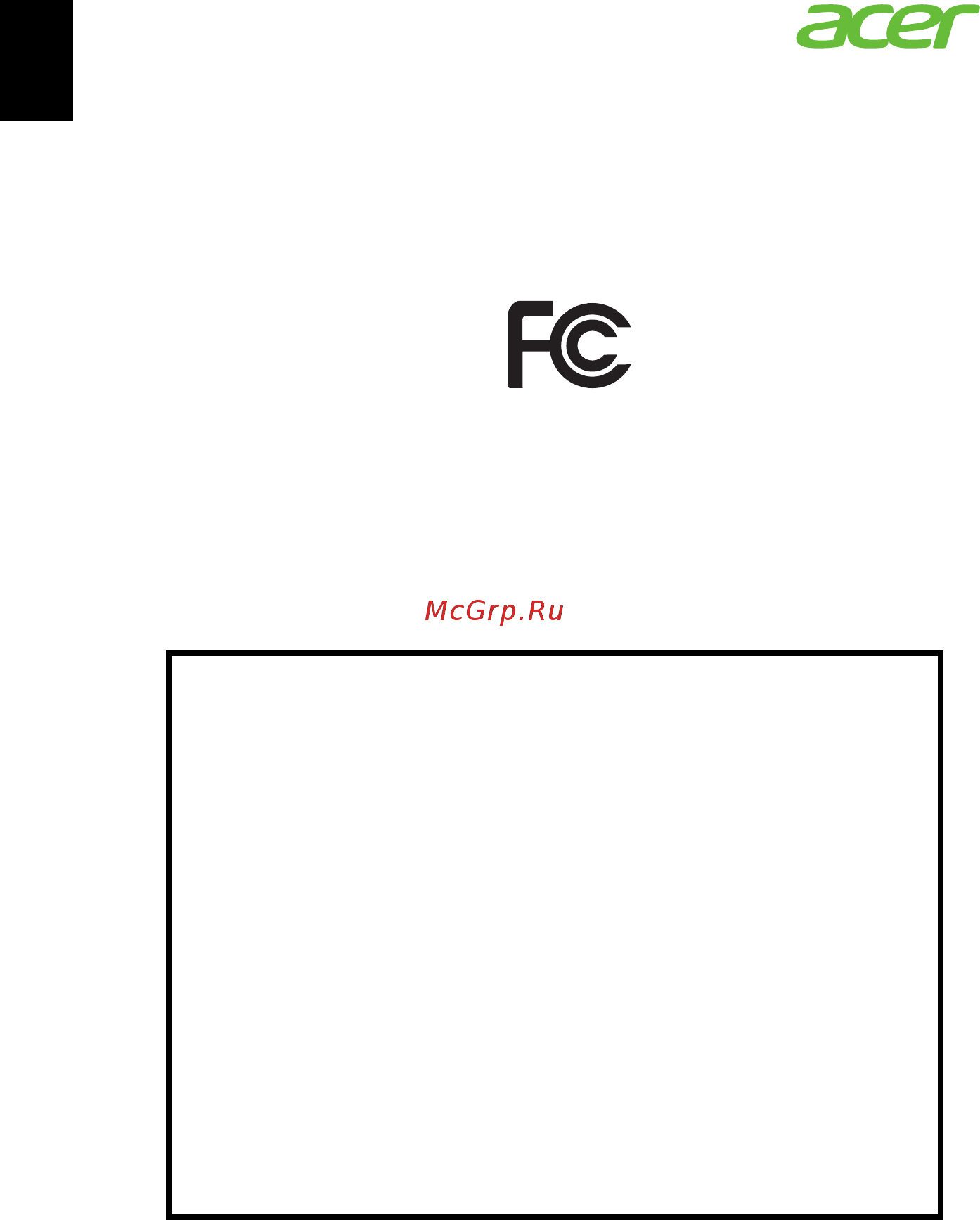 Acer U5320W MR.JL111.001 [70/70] Federal communications commission declaration of conformity