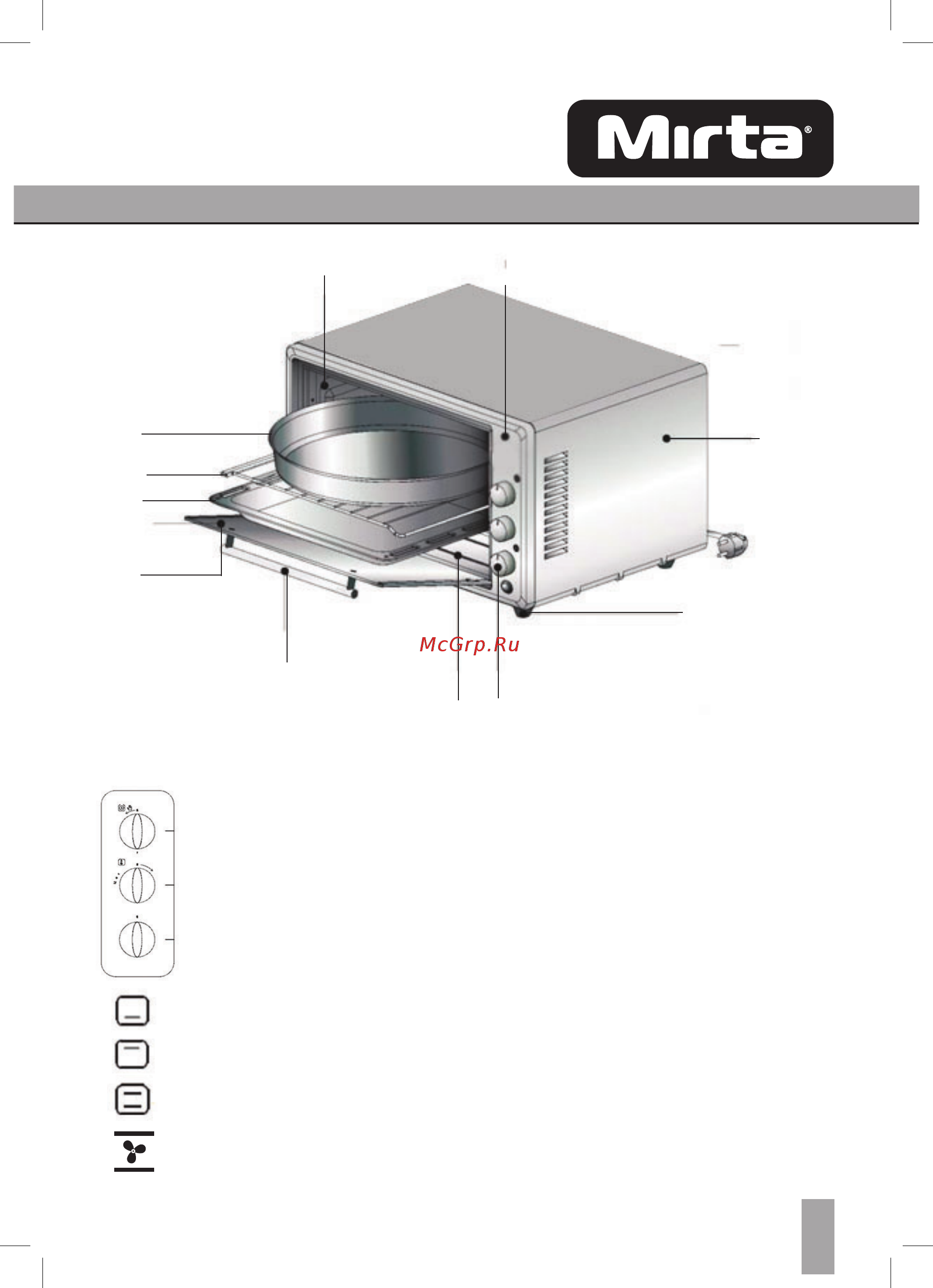 Mirta MO-0045CR [3/11] Опис панелі управління