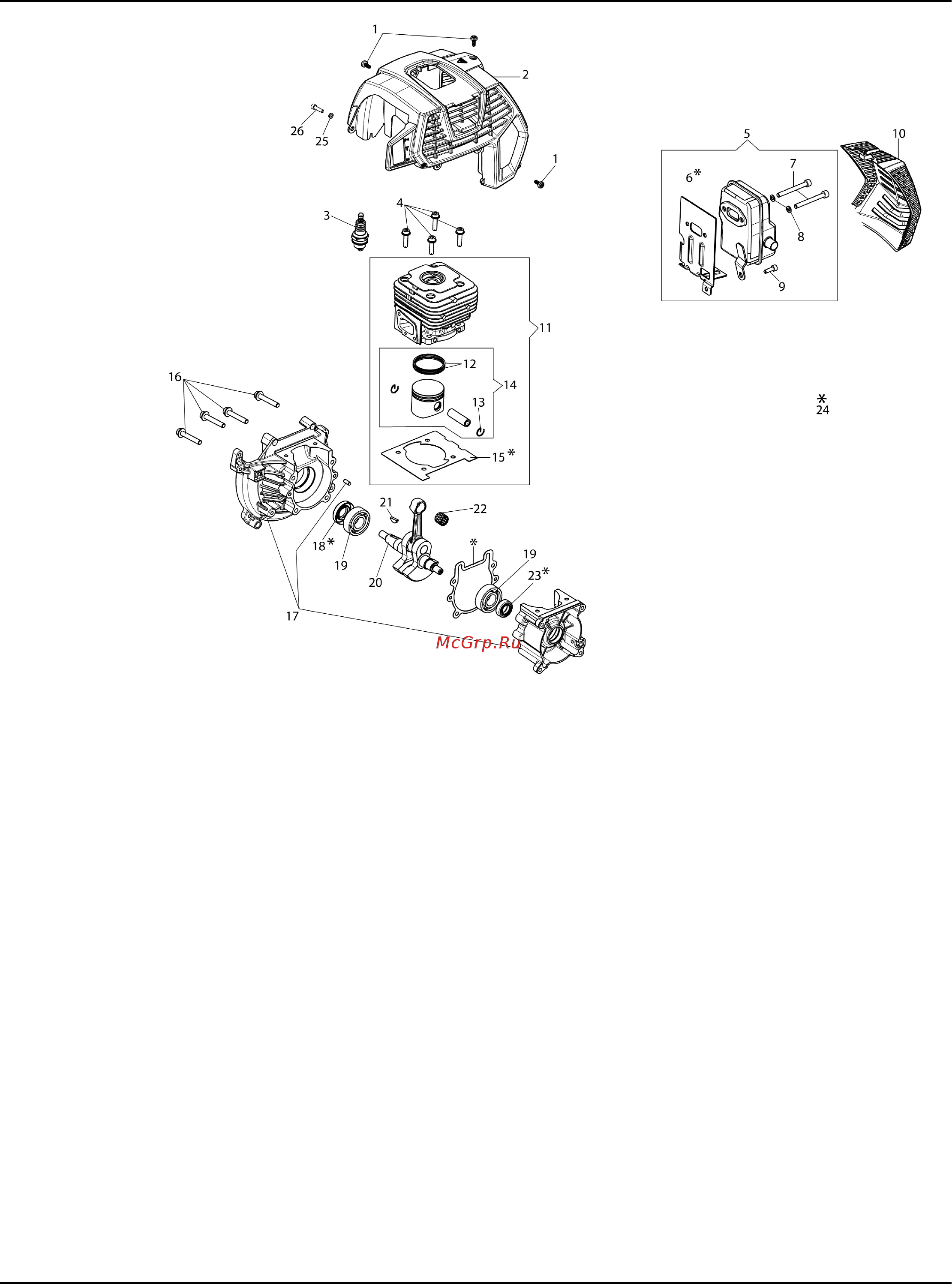 Oleo-Mac BCH 40 T [2/9] Illustration engine