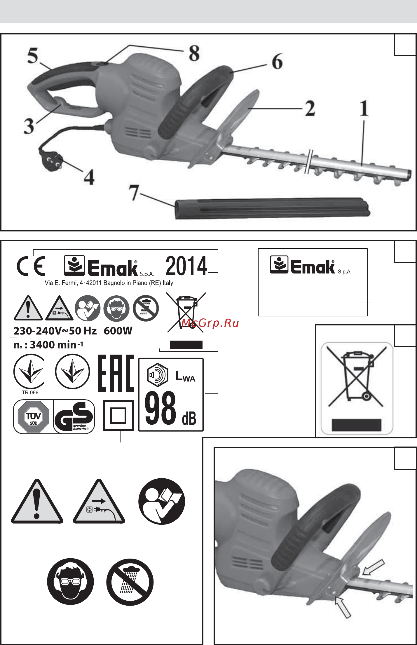 Oleo-Mac HC 605 E Руководство пользователя онлайн [2/9] 384254