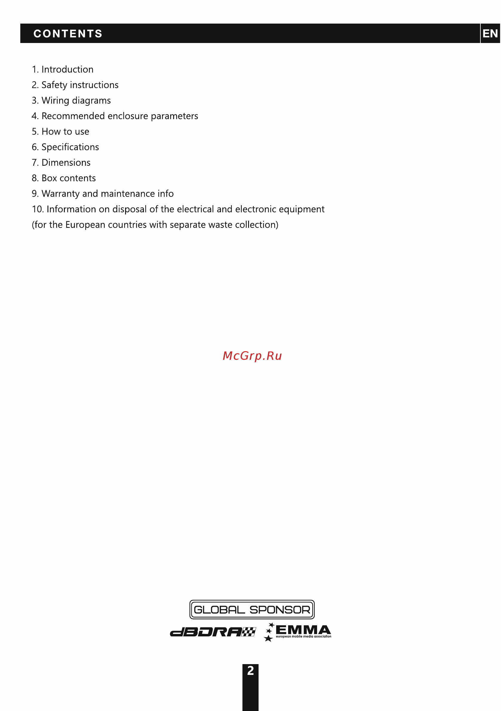 Deaf Bonce Apocalypse DB-SA315D1 [2/20] Contents en