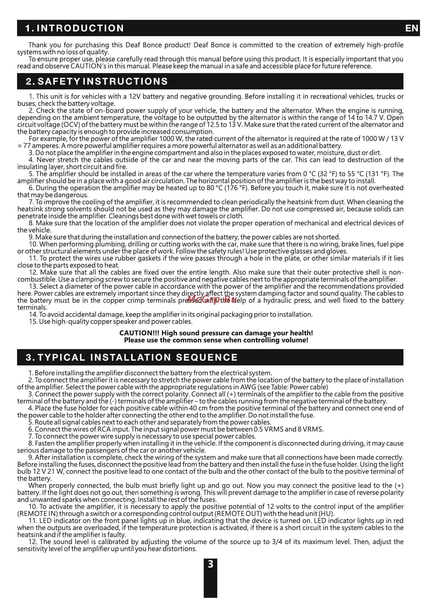 Deaf Bonce Apocalypse AAB-4800.1D [3/20] Safety instructions