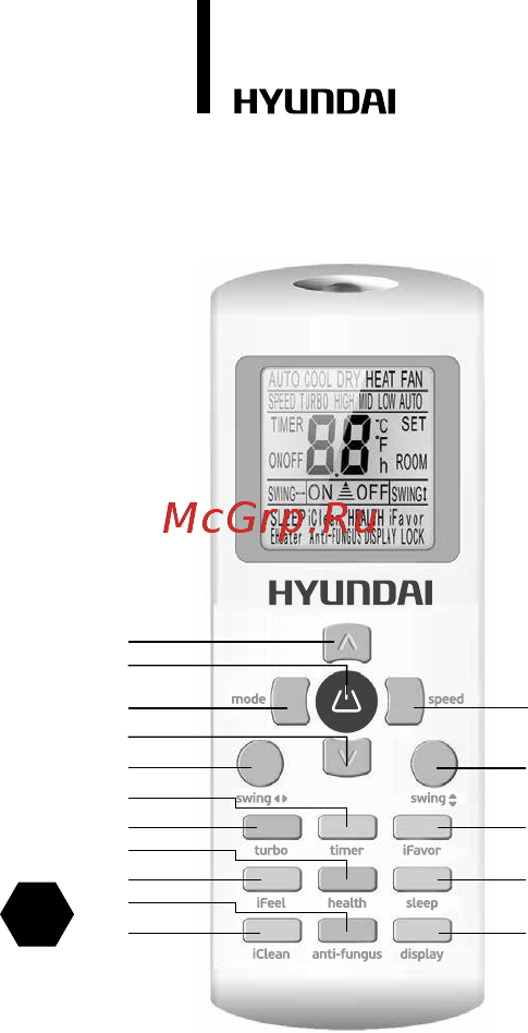 Hyundai H-ARI20-09H/I [18/40] Пульт дистанционного управления