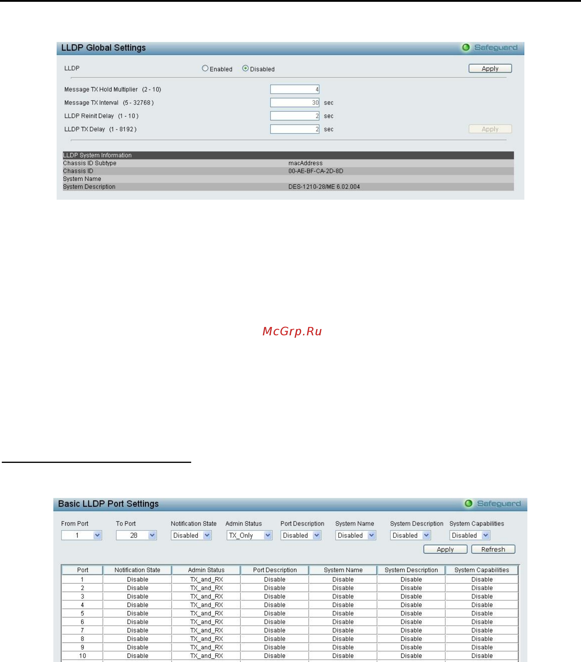 D-Link DES-1210-10/ME [113/129] Lldp basic lldp port settings