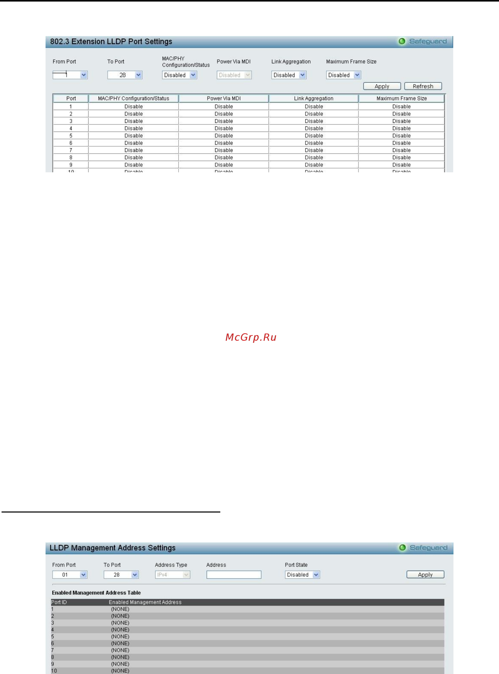 D-Link DES-1210-10/ME [115/129] Lldp lldp management address settings