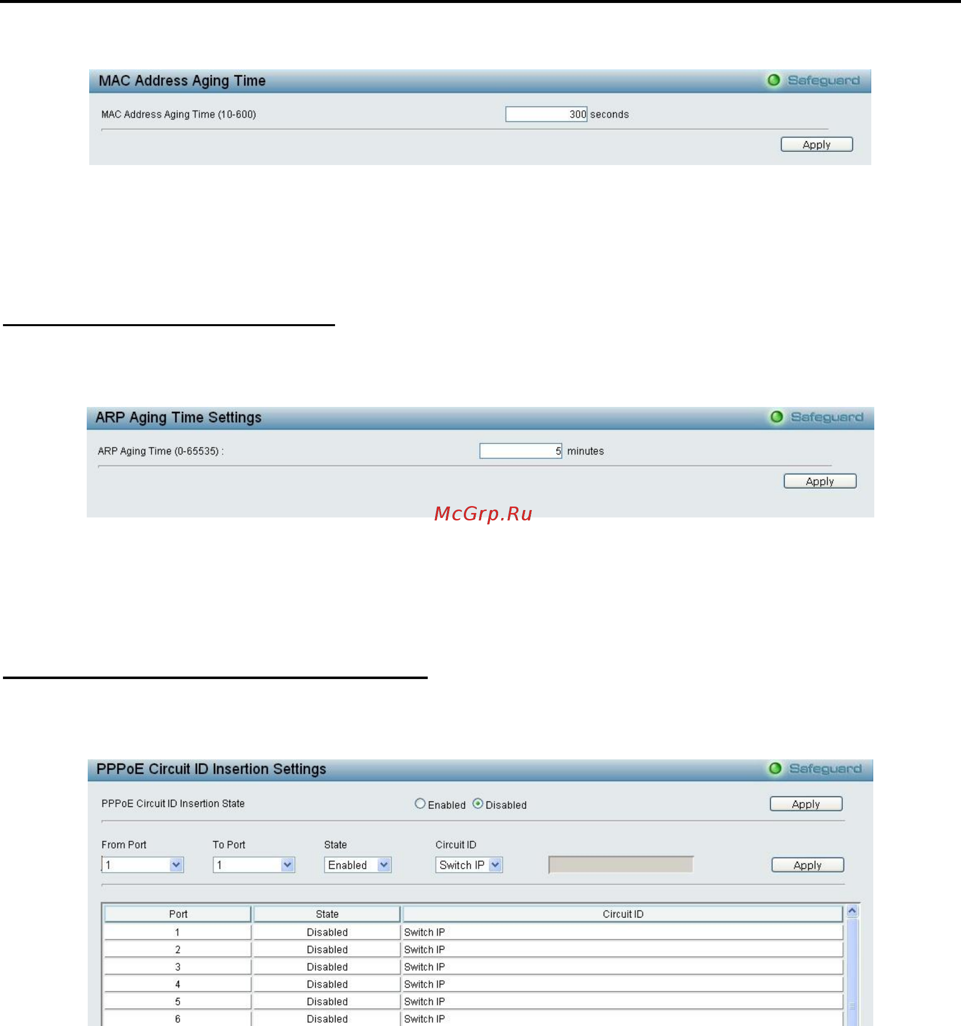 D-Link DES-1210-10/ME [33/129] System arp aging time settings