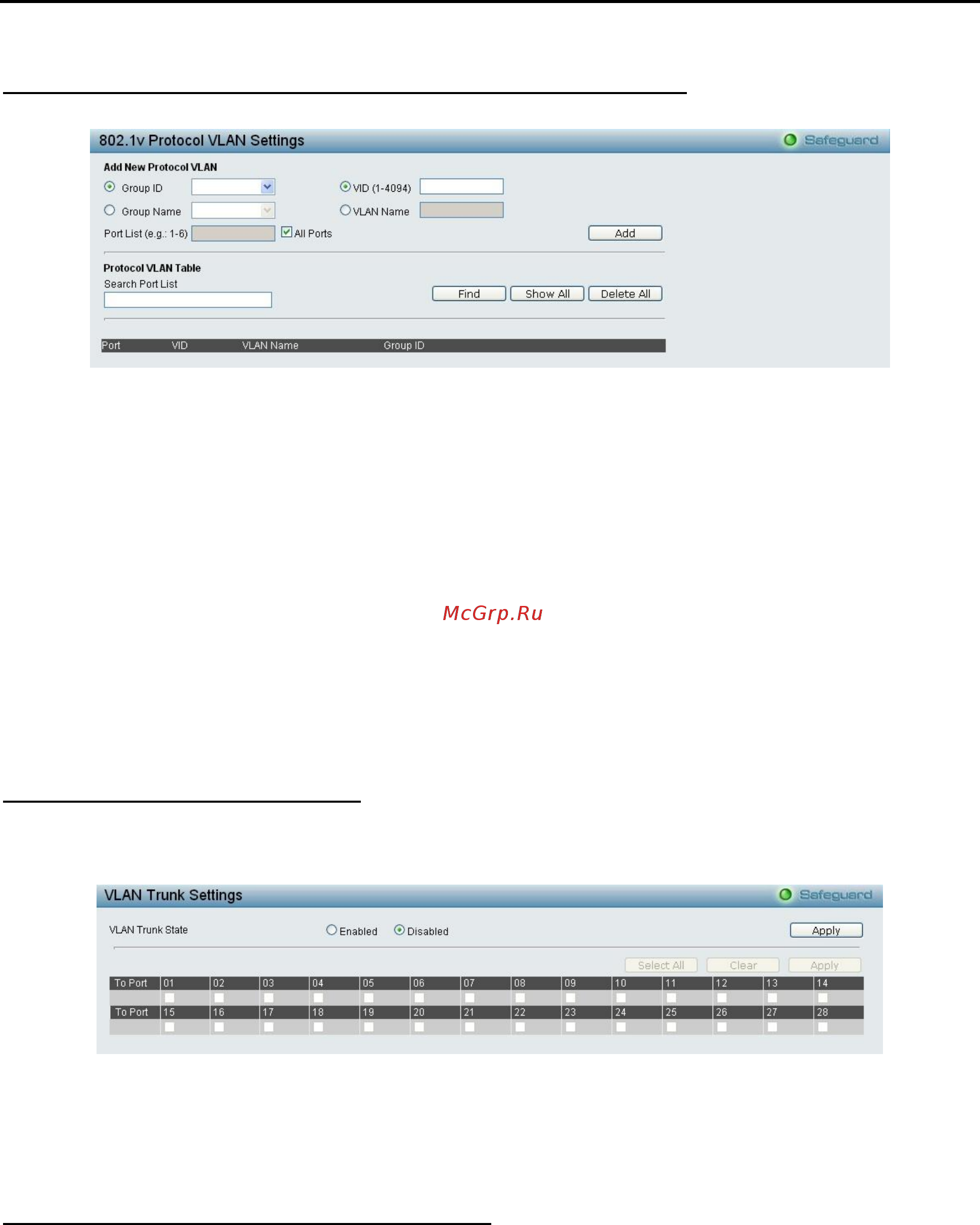 D-Link DES-1210-10/ME [43/129] Configuration 802 v protocol vlan 802 v protocol vlan settings