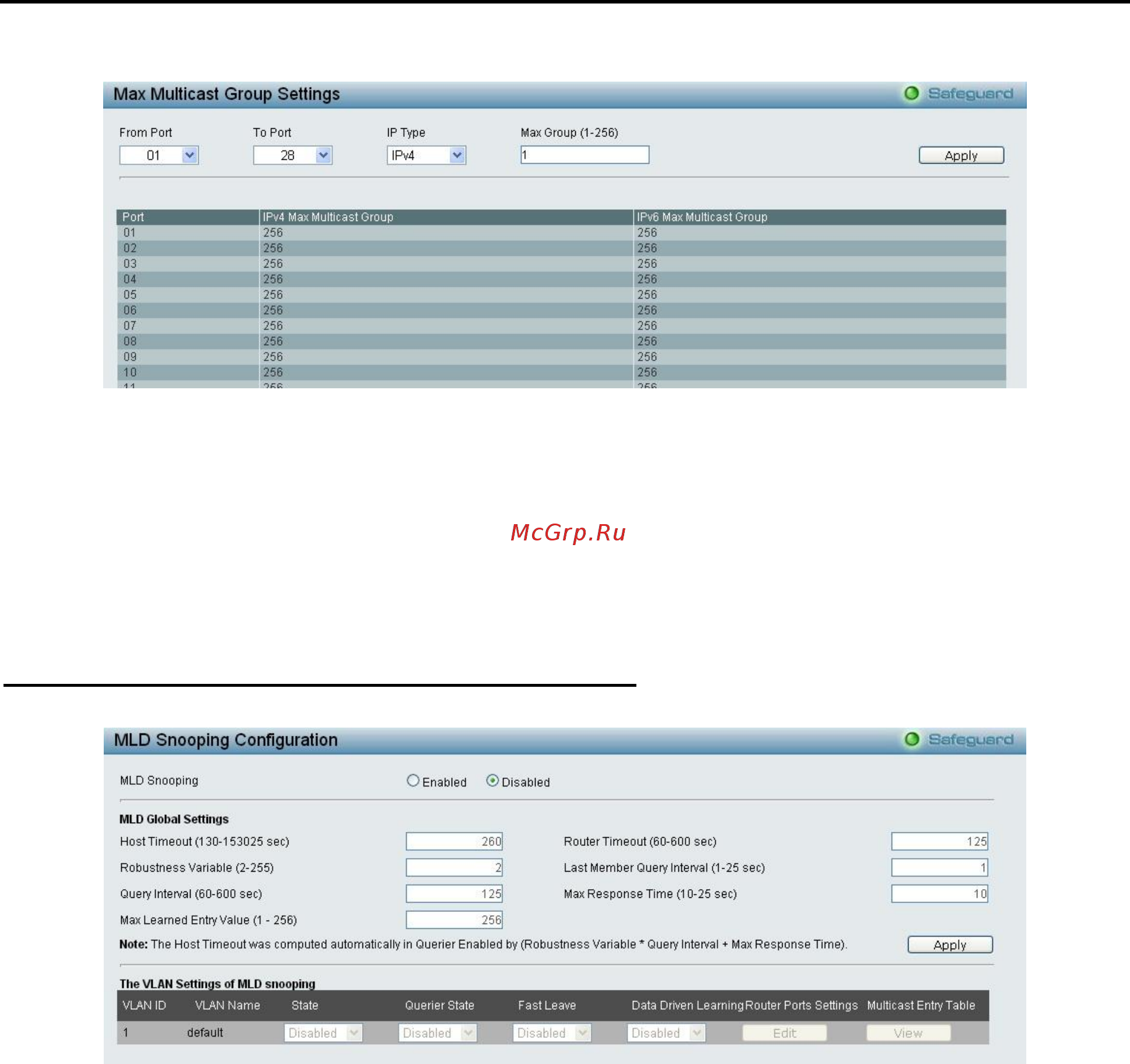 D-Link DES-1210-10/ME [50/129] Configuration mld snooping mld snooping settings