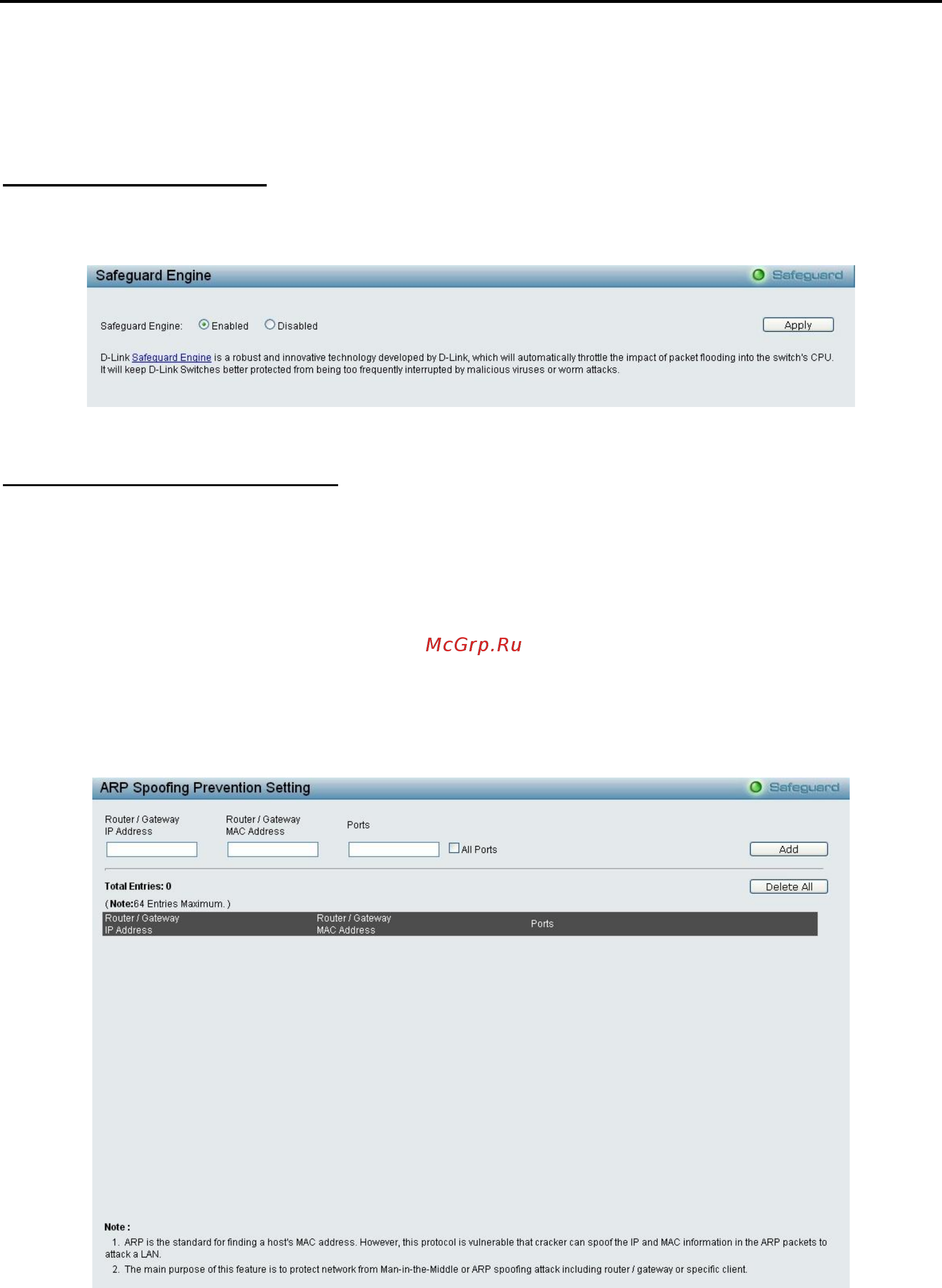 D-Link DES-1210-10/ME [73/129] Security safeguard engine