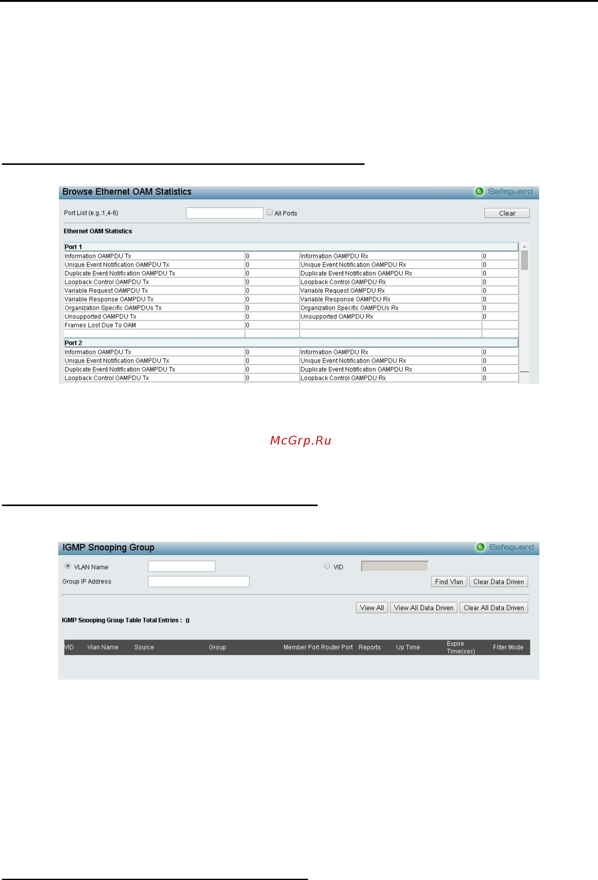 D-Link DGS-1210-28XS/ME [131/159] Monitoring ethernet oam browse ethernet oam statistics