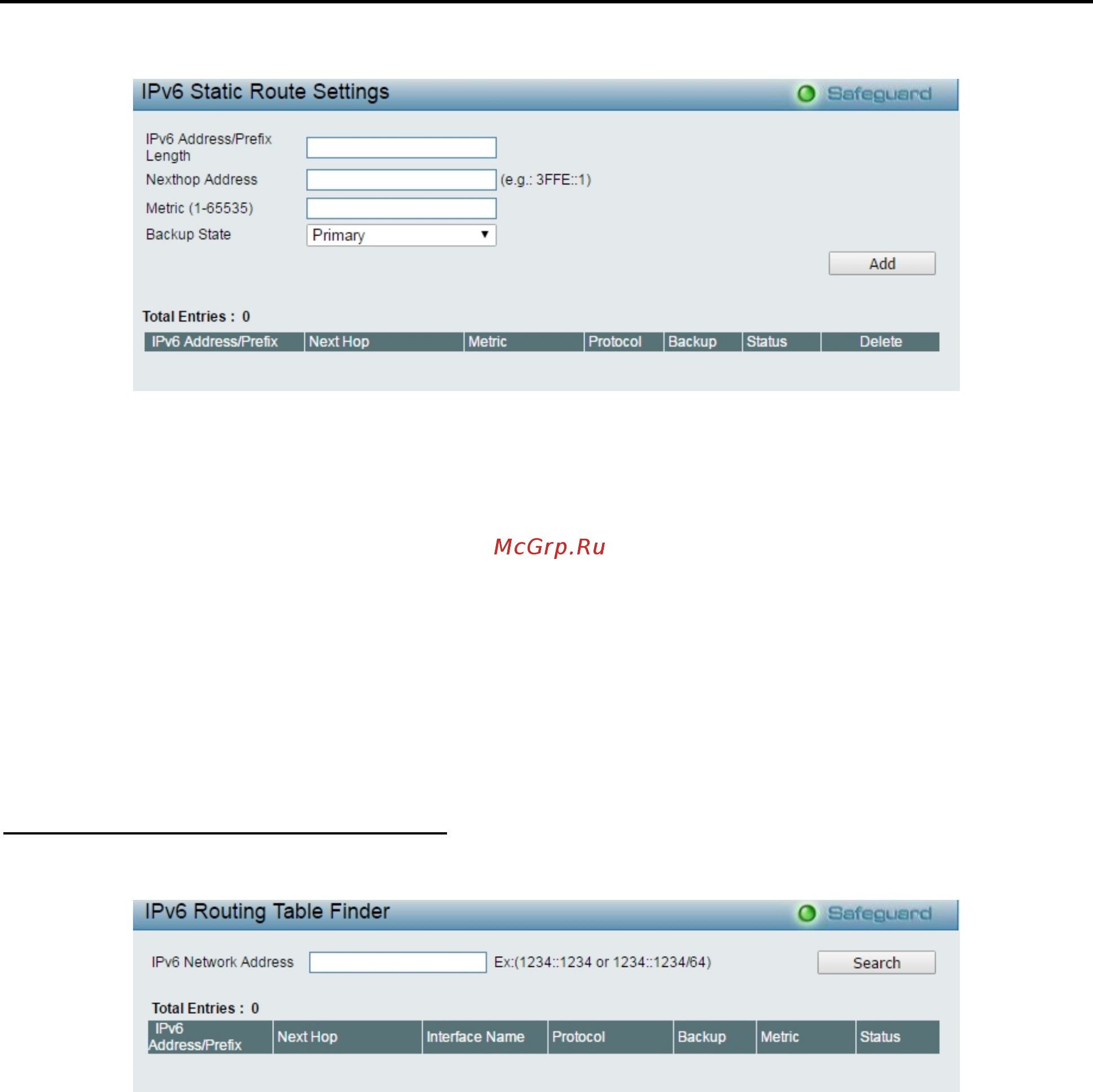 D-Link DGS-1210-28X/ME [155/159] L3 functions ipv6 routing table finder