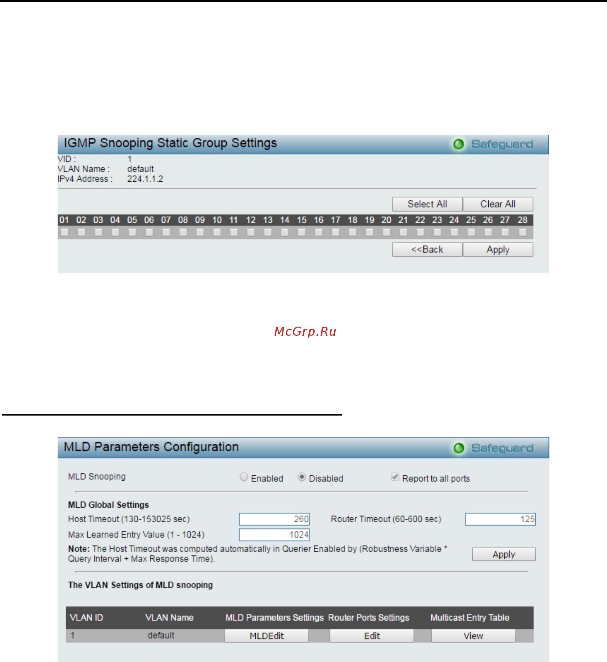 D-Link DGS-1210-52/ME rev.B [69/159] Configuration mld snooping mld snooping settings