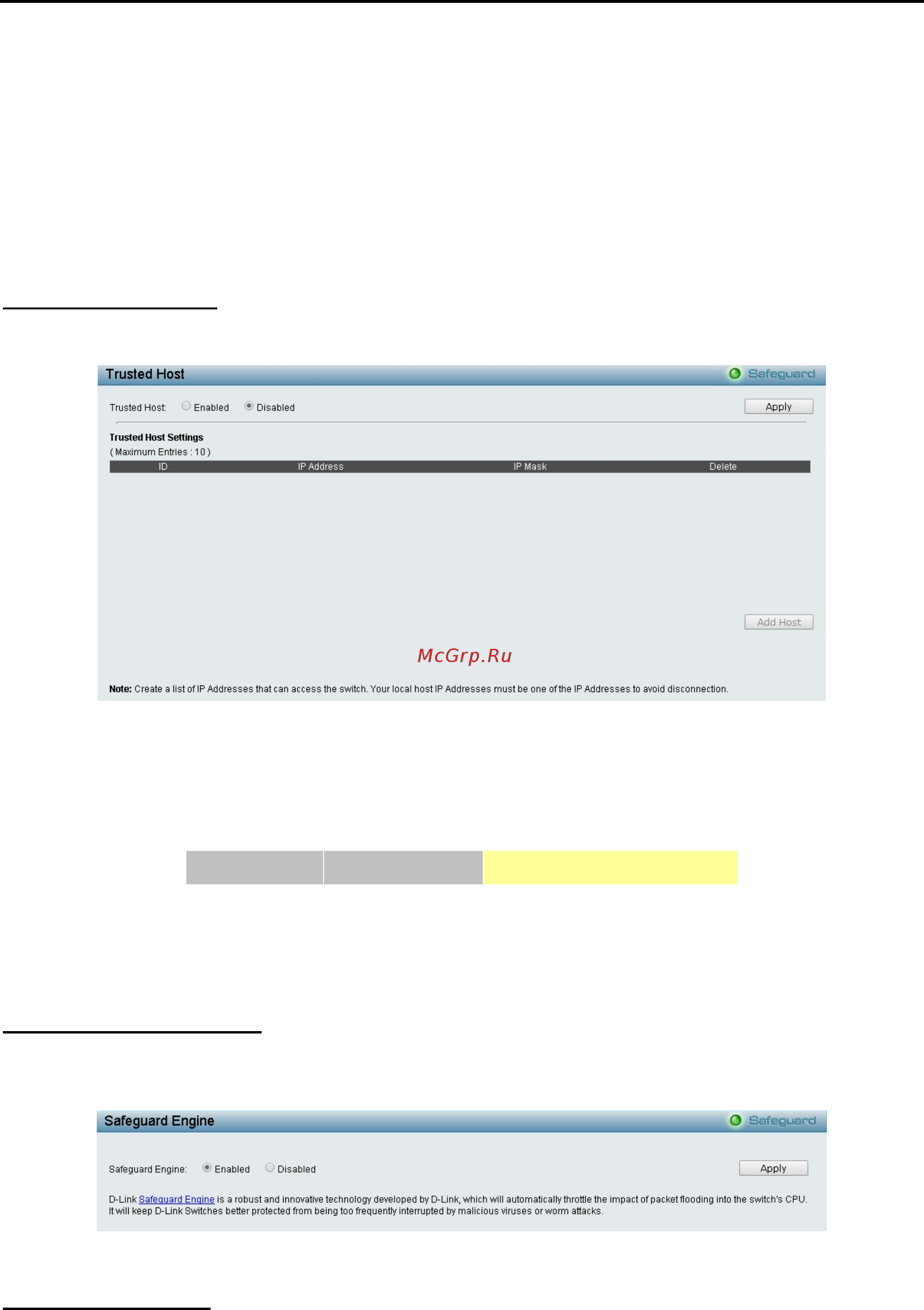 D-Link DGS-1210-52/ME rev.B [96/159] Security trusted host