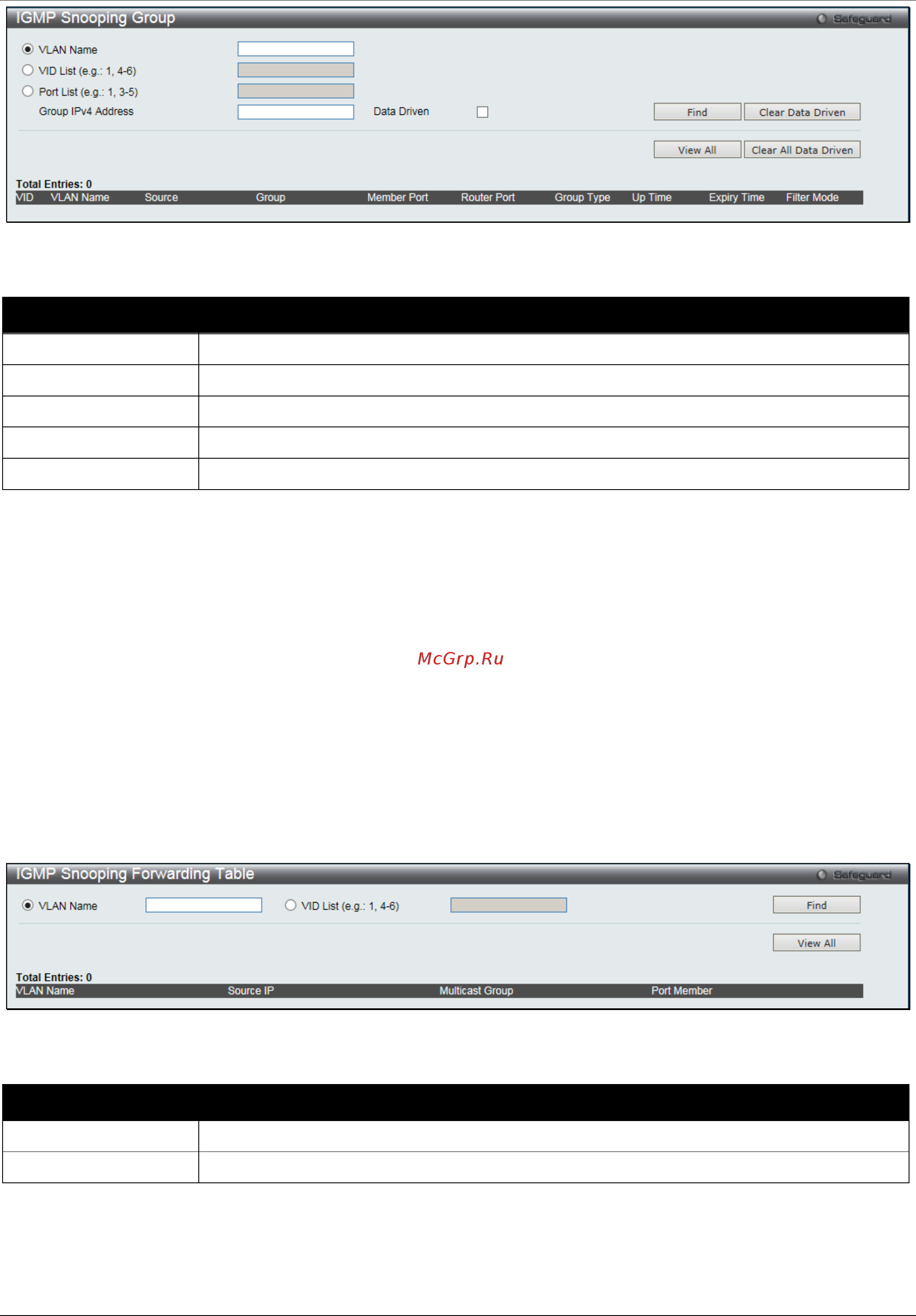 D-Link DGS-1510-28XMP/ME [110/342] Igmp snooping forwarding table