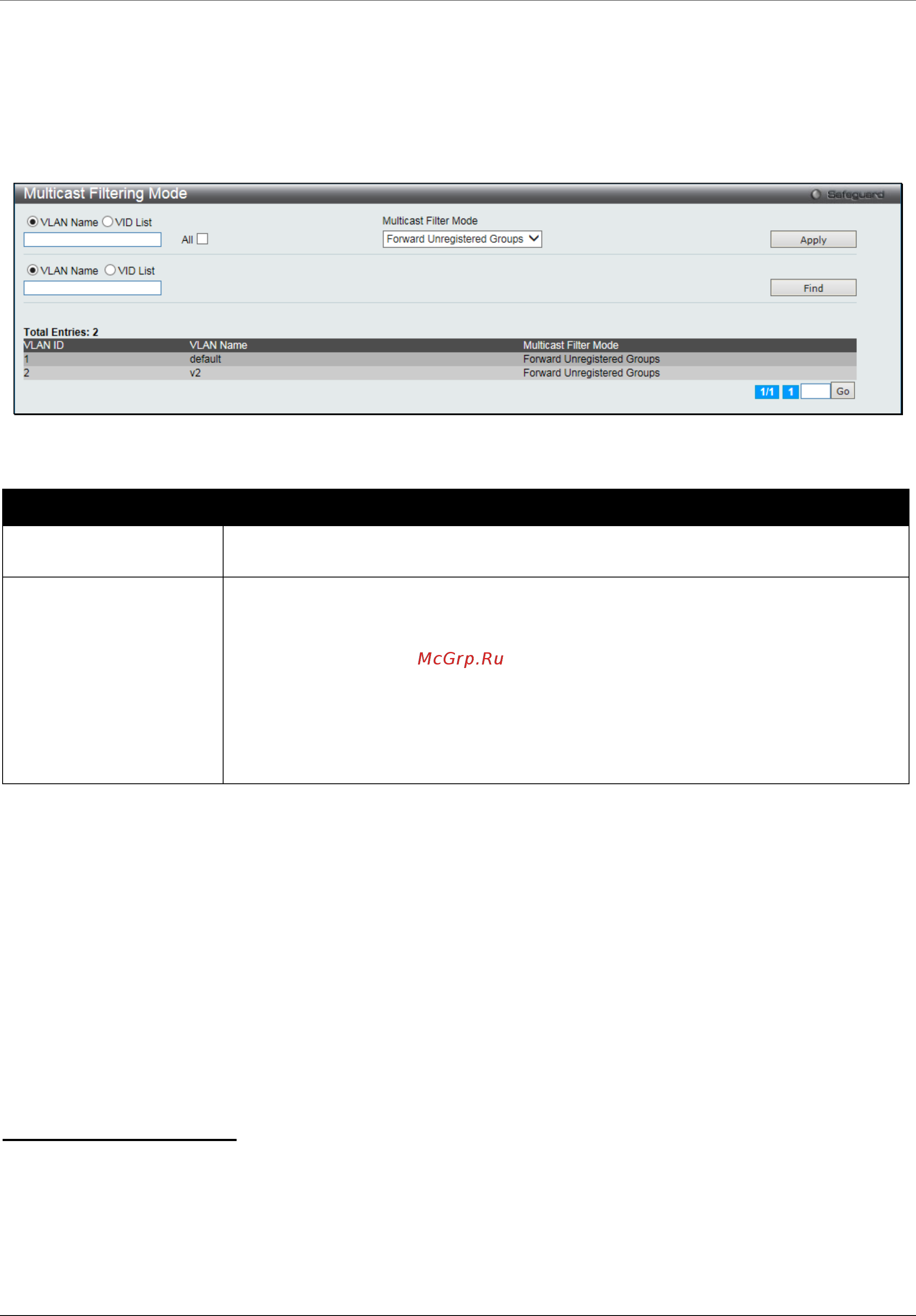 D-Link DGS-1510-28XMP/ME [130/342] Multicast filtering mode