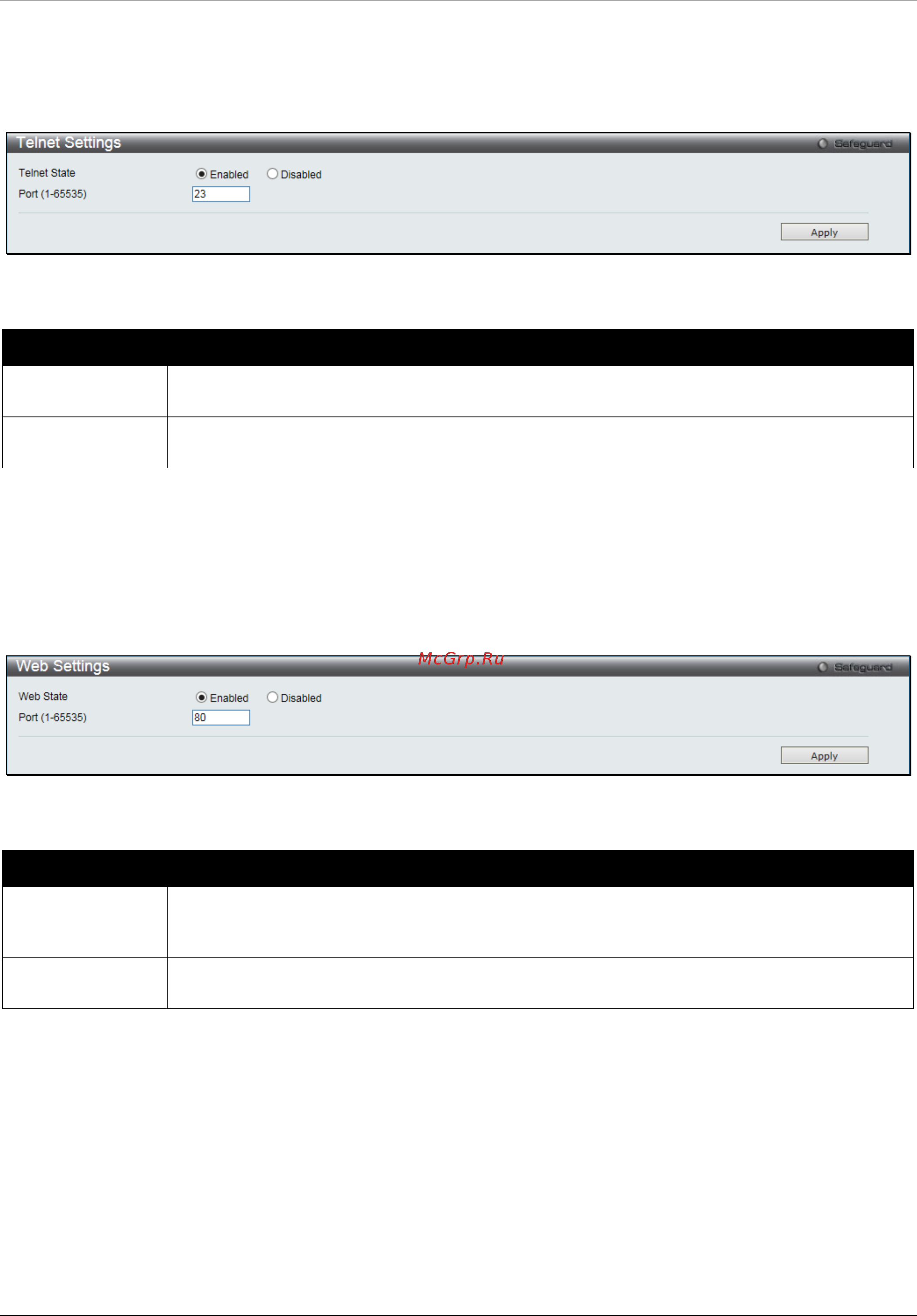 D-Link DGS-1510-28XMP/ME [68/342] Telnet settings