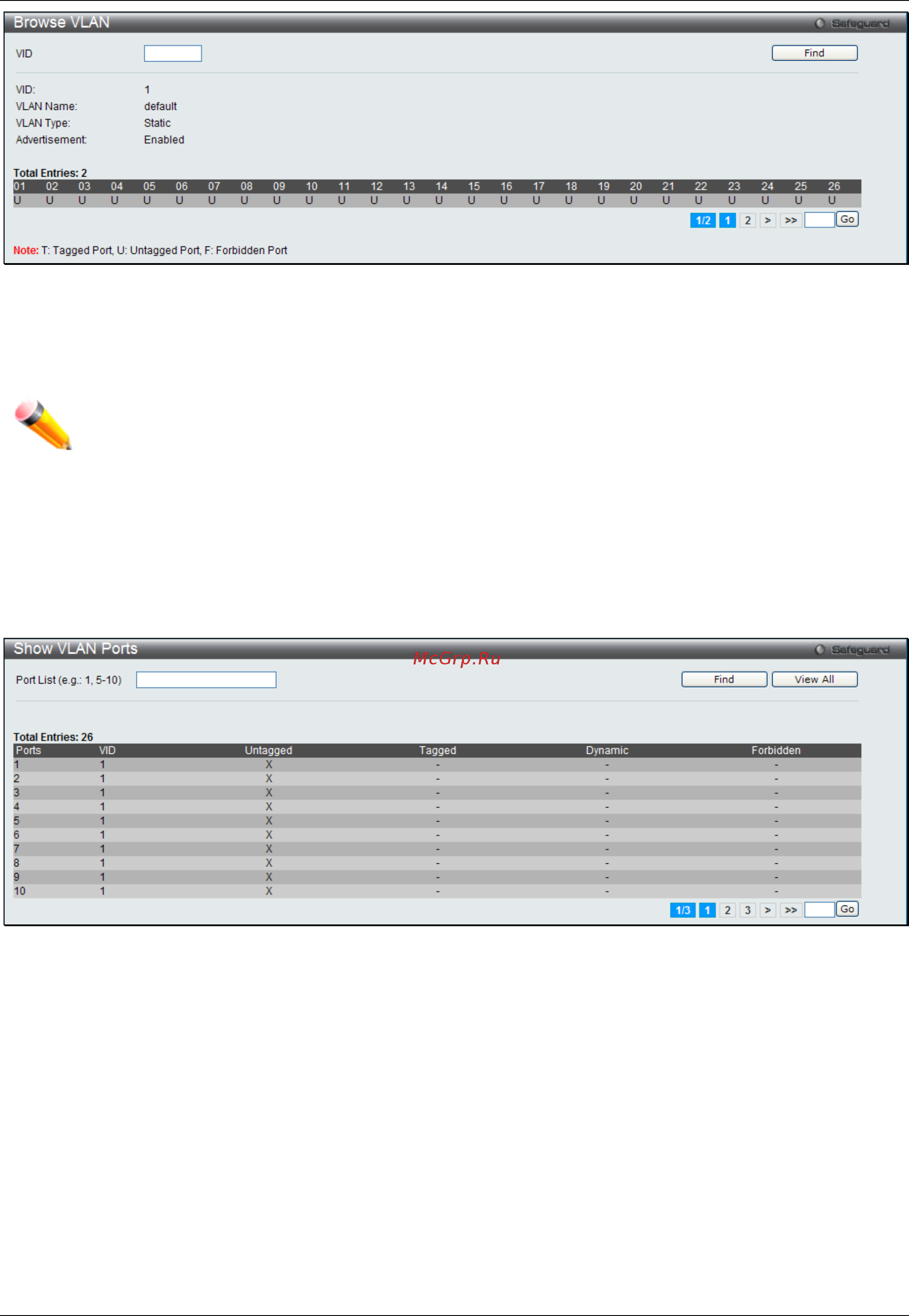 D-Link DGS-3000-26TC [87/384] Show VLAN Ports