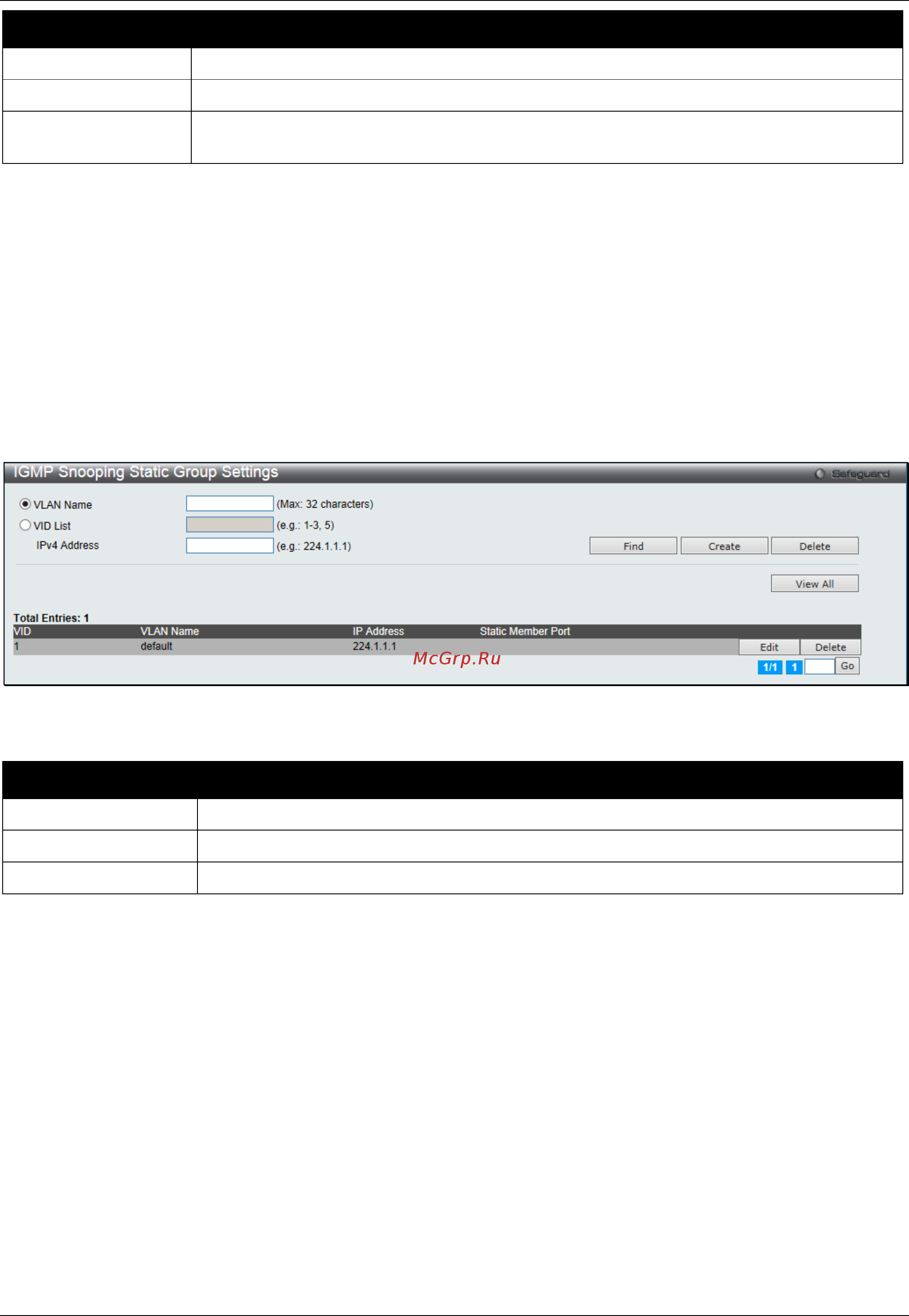 D-Link DGS-3000-28SC [128/444] Igmp snooping static group settings