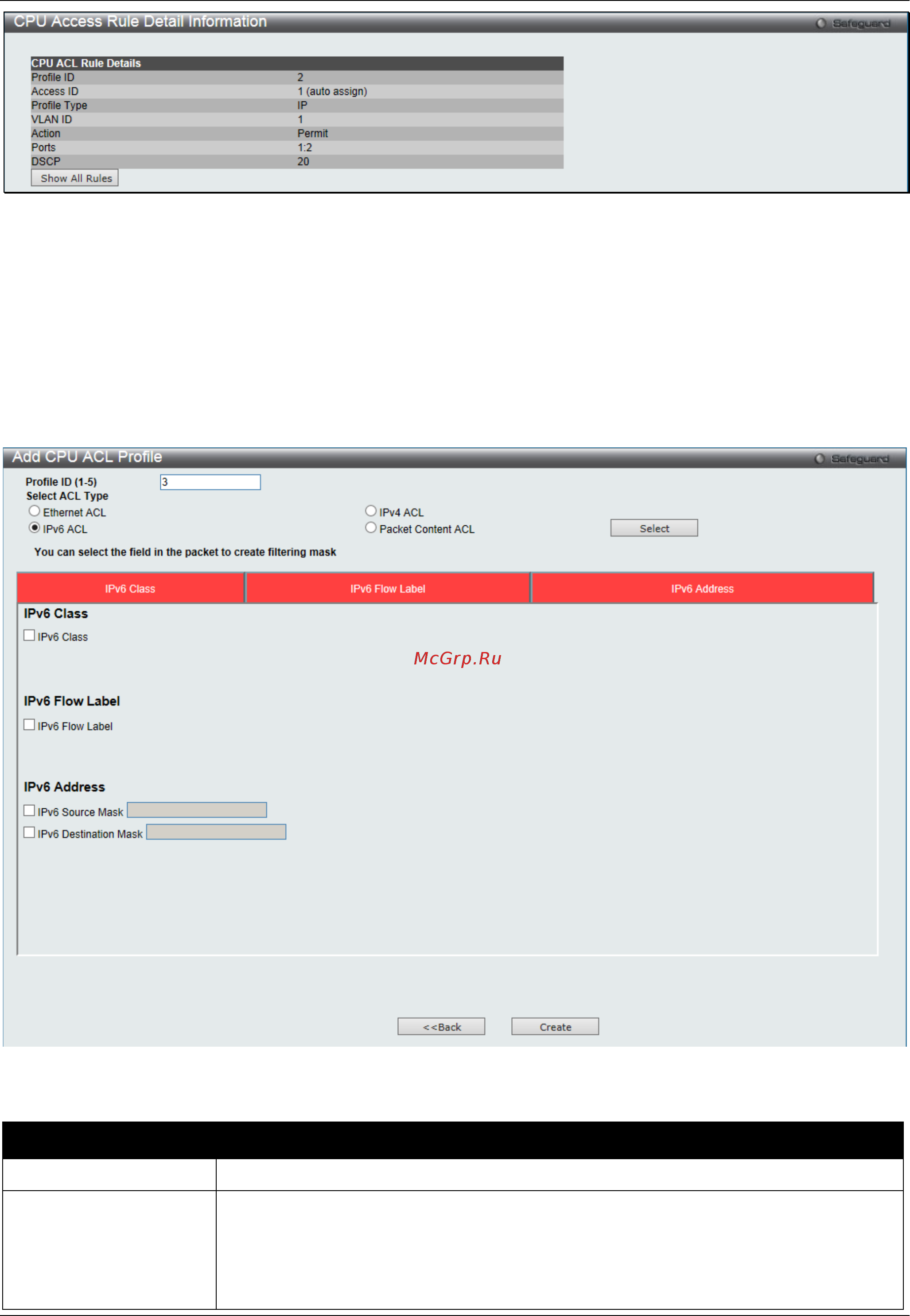 D-Link DGS-3000-28SC [221/444] Adding a cpu ipv6 acl profile
