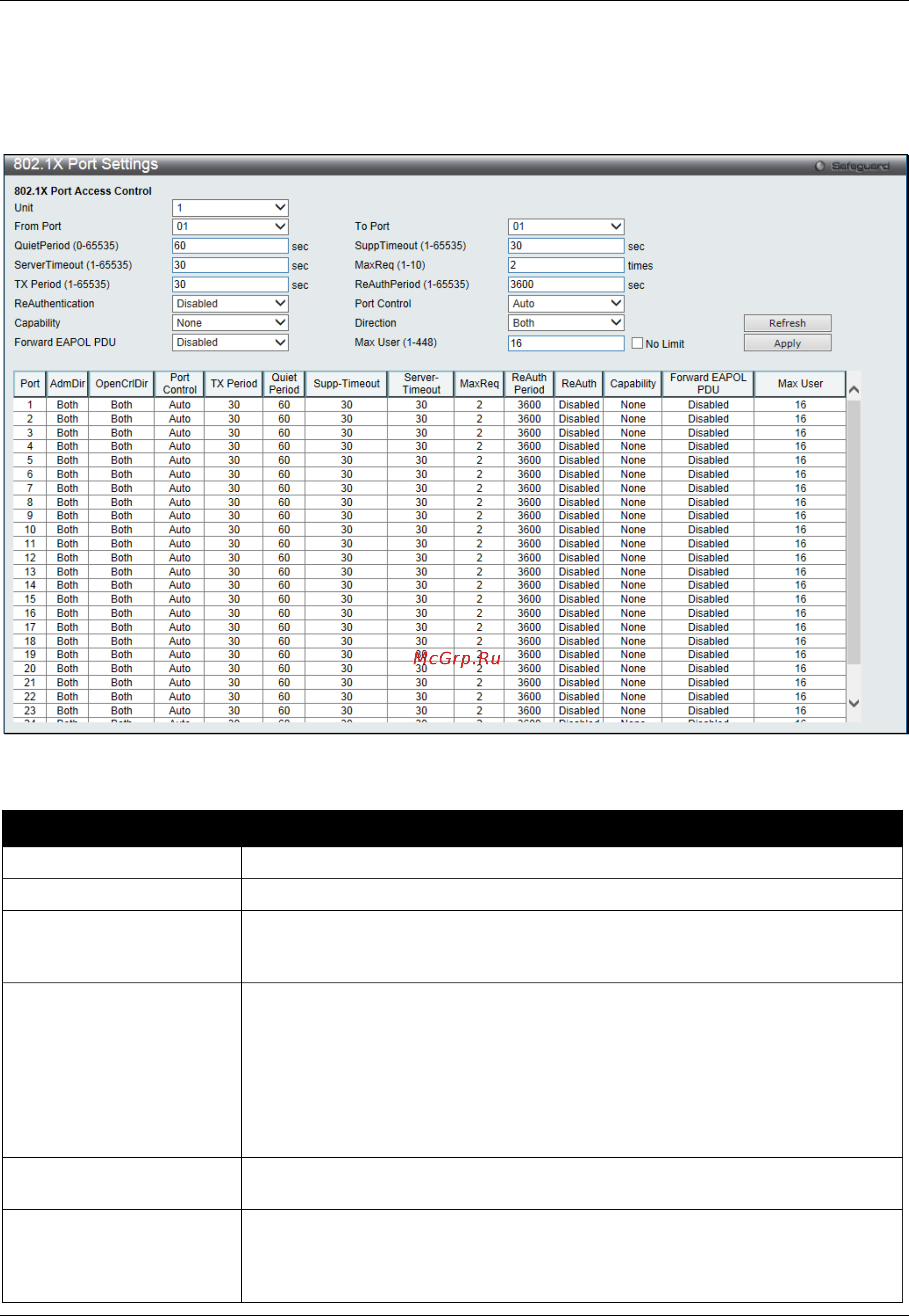 D-Link DGS-3000-28SC [252/444] X port settings