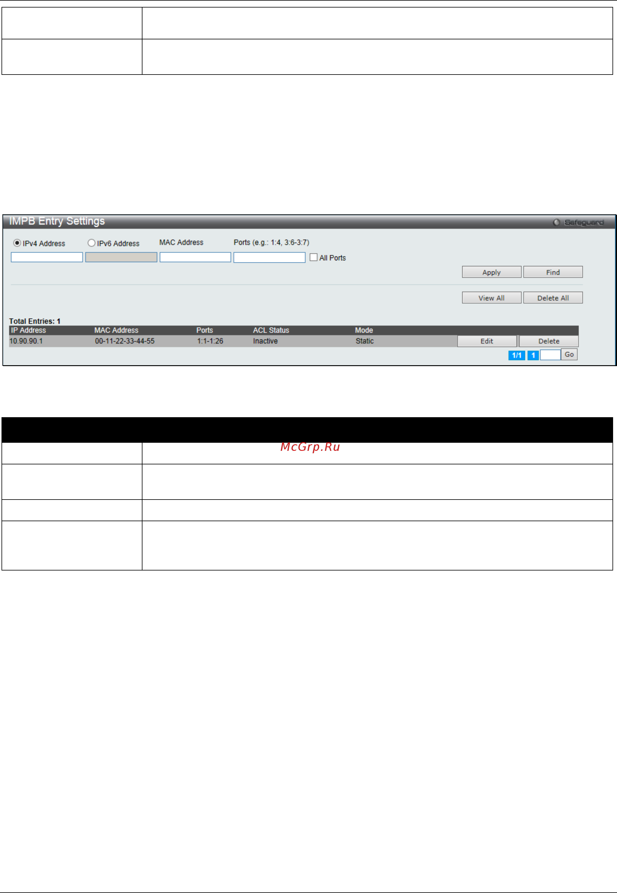 D-Link DGS-3000-28SC [268/444] Impb entry settings
