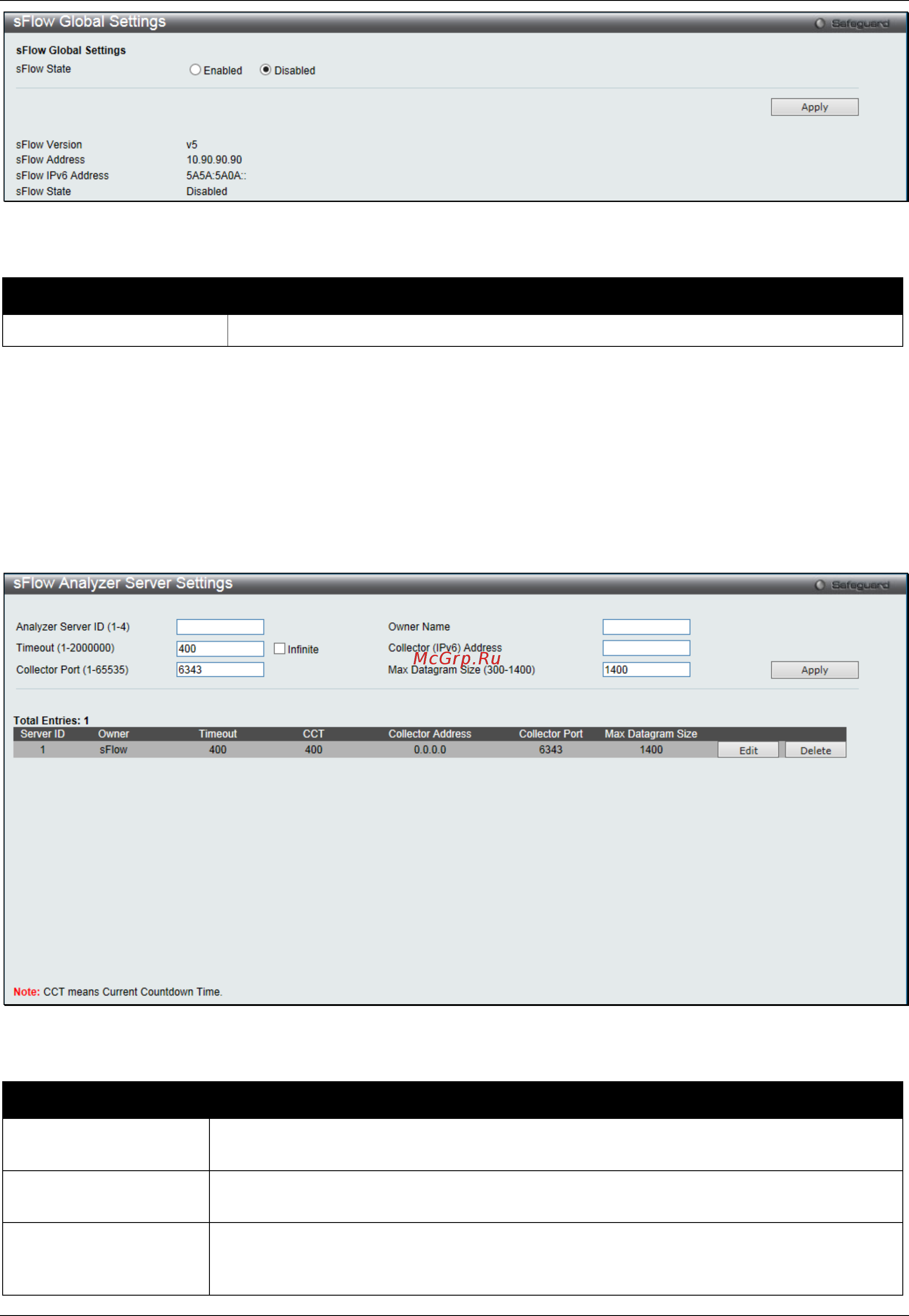 D-Link DGS-3000-28SC [377/444] Sflow analyzer server settings