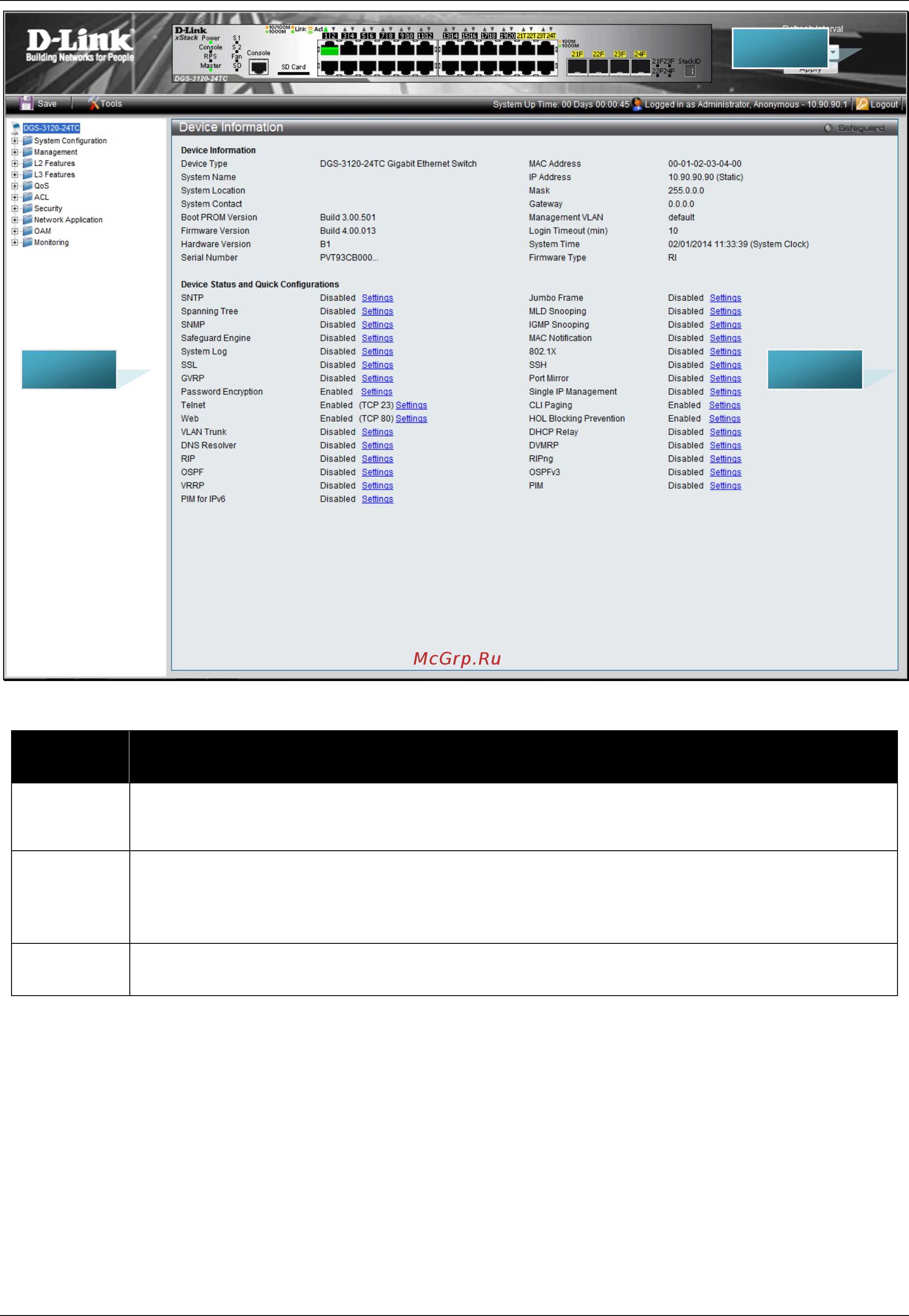 D-Link DGS-3120-24TC/*RI Руководство пользователя _Web UI_ онлайн [14/509] 385522