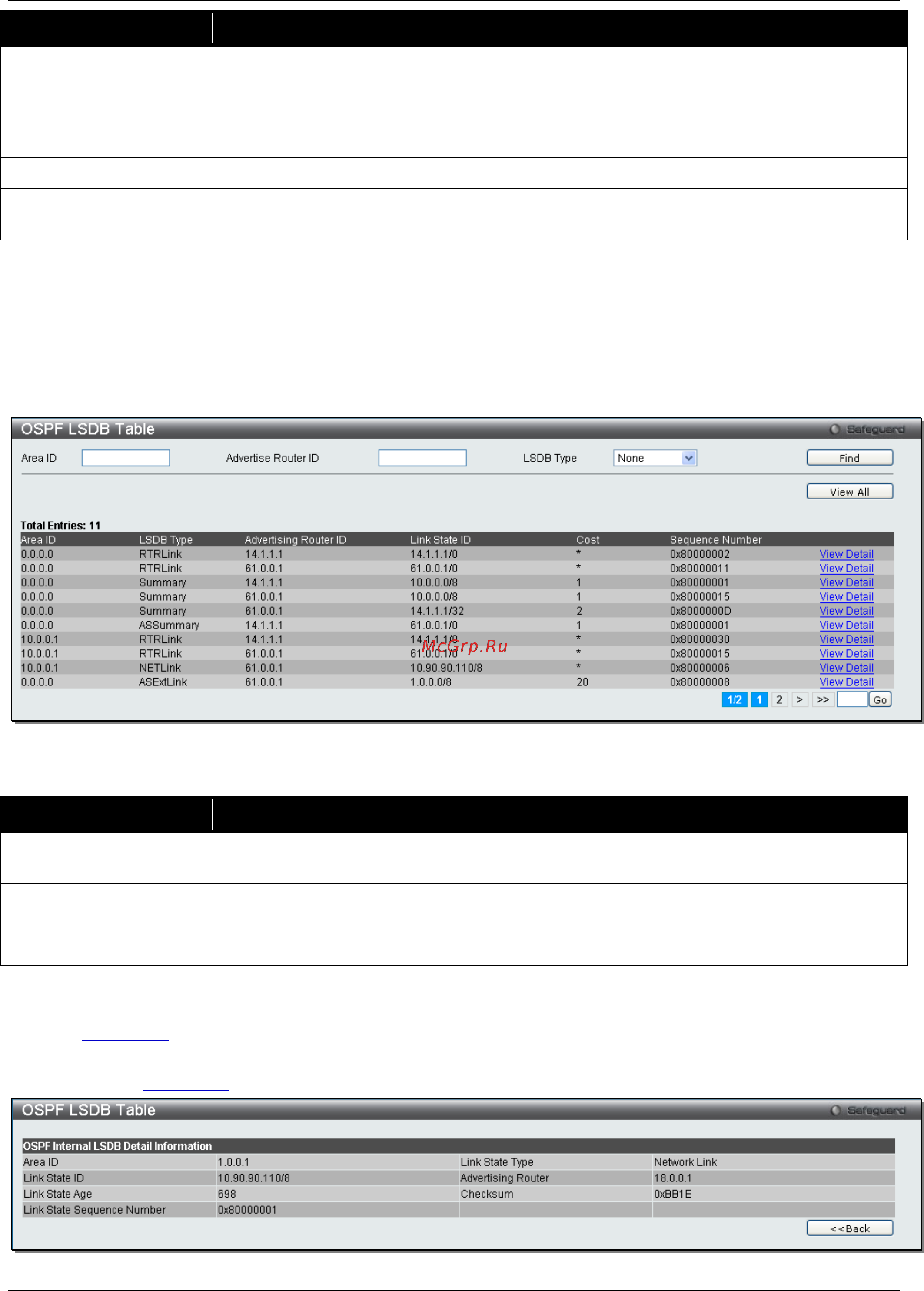 D-Link DGS-3120-24PC/*RI [213/509] Ospf lsdb table