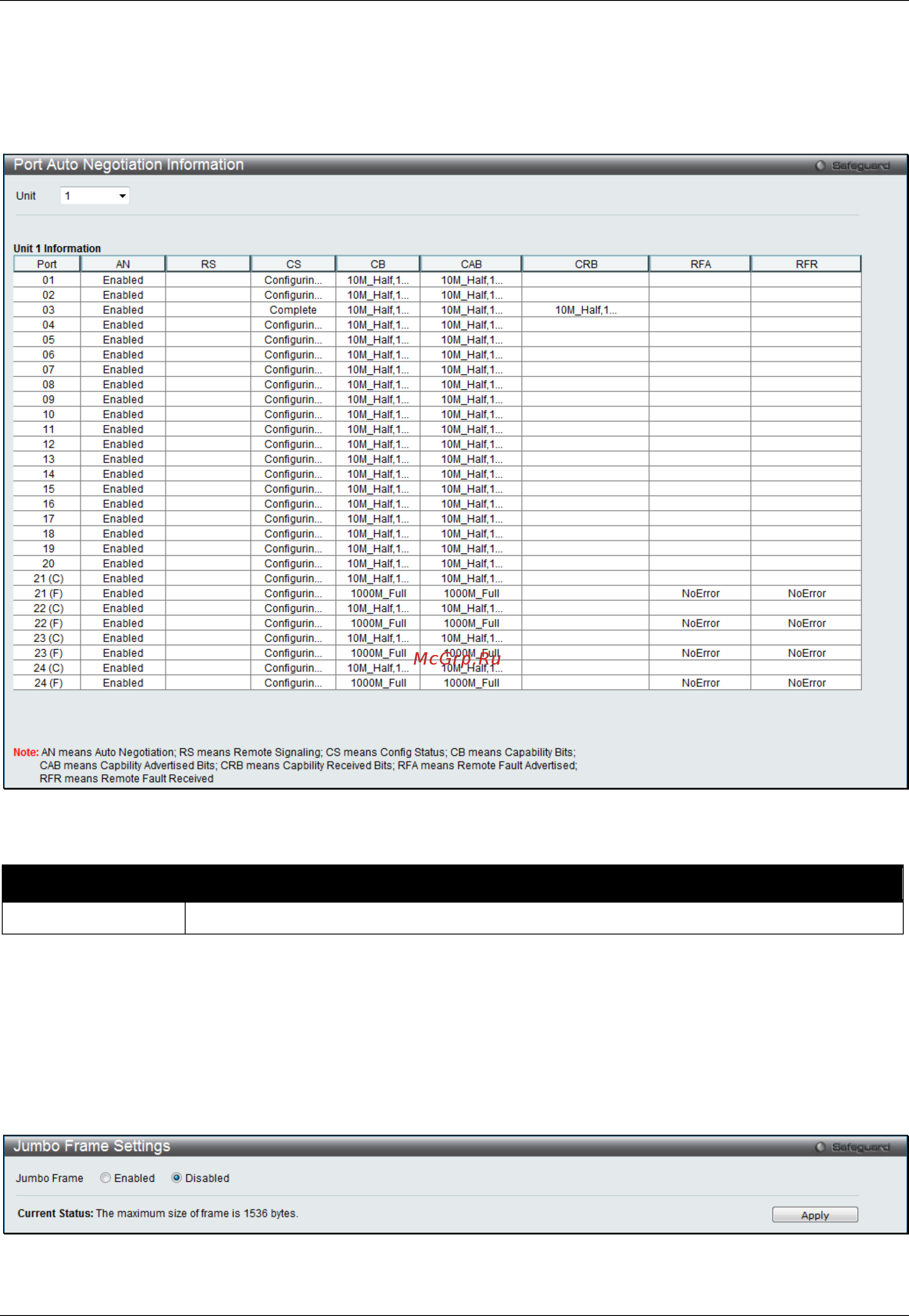 D-Link DGS-3120-24PC/*RI [30/509] Port auto negotiation information