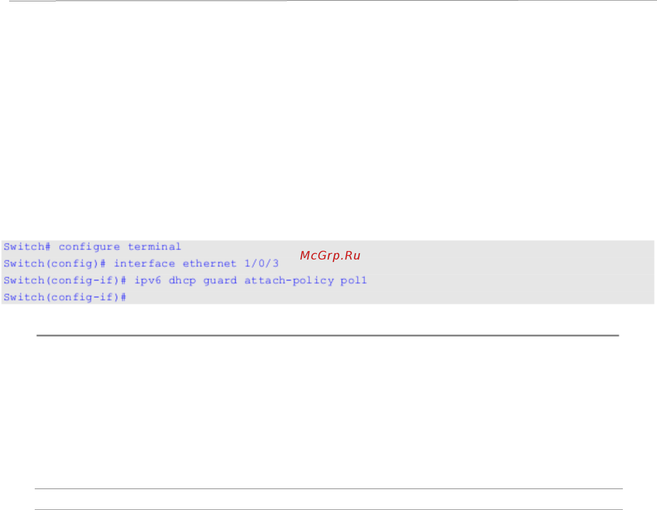 D-Link DGS-3130-54S [181/305] 5 show ipv6 dhcp guard policy