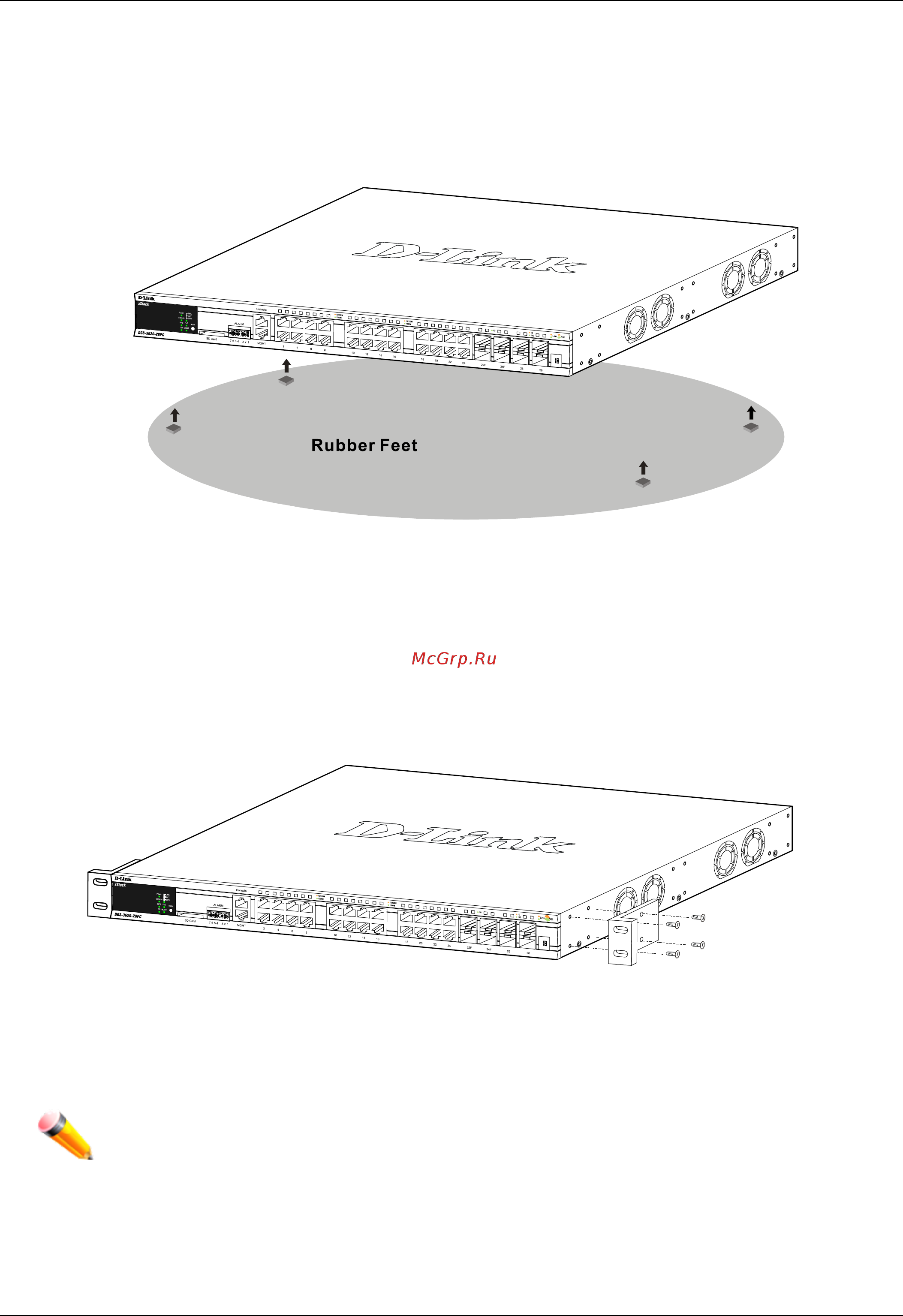 D-Link DGS-3620-28SC [19/69] Installing the switch without a rack