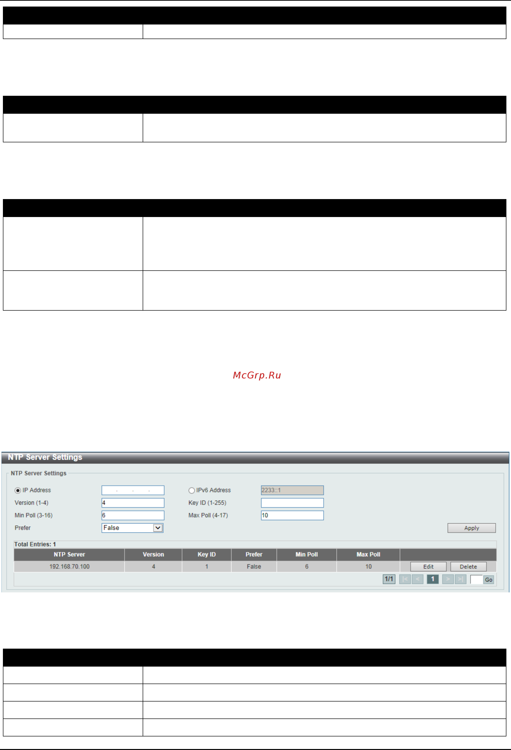 D-Link DGS-3630-28TC [110/742] Ntp server settings