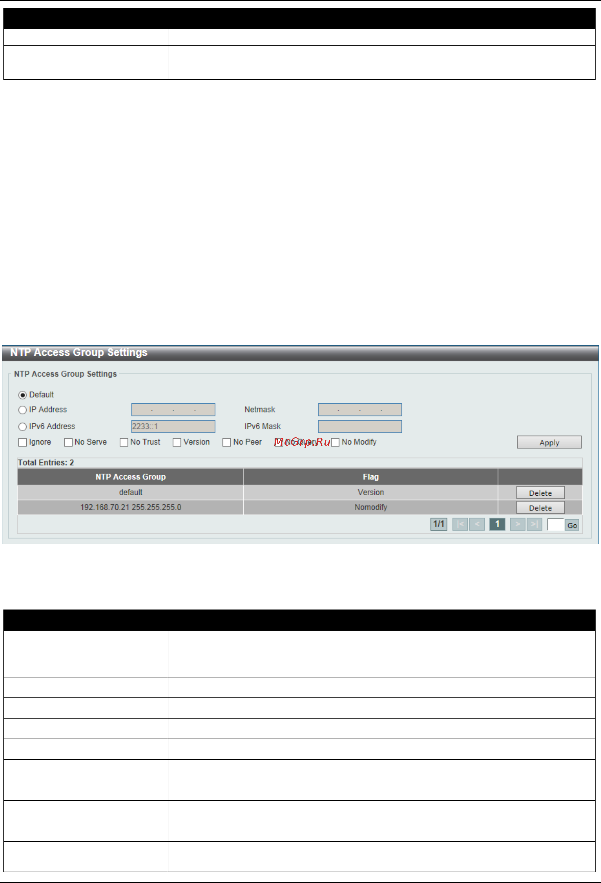 D-Link DGS-3630-28SC [112/742] Ntp access group settings