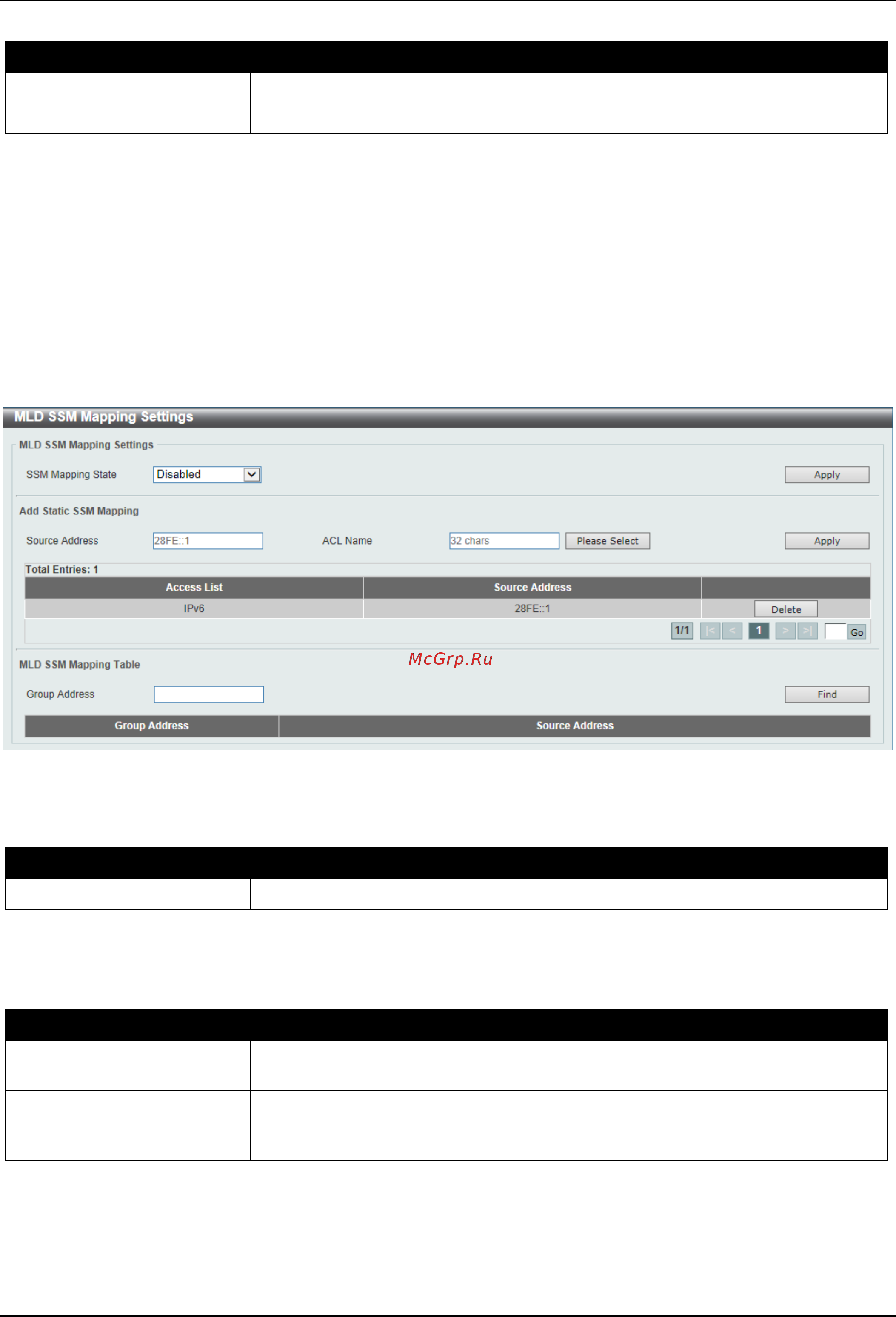 D-Link DGS-3630-28SC [315/742] Mld ssm mapping settings