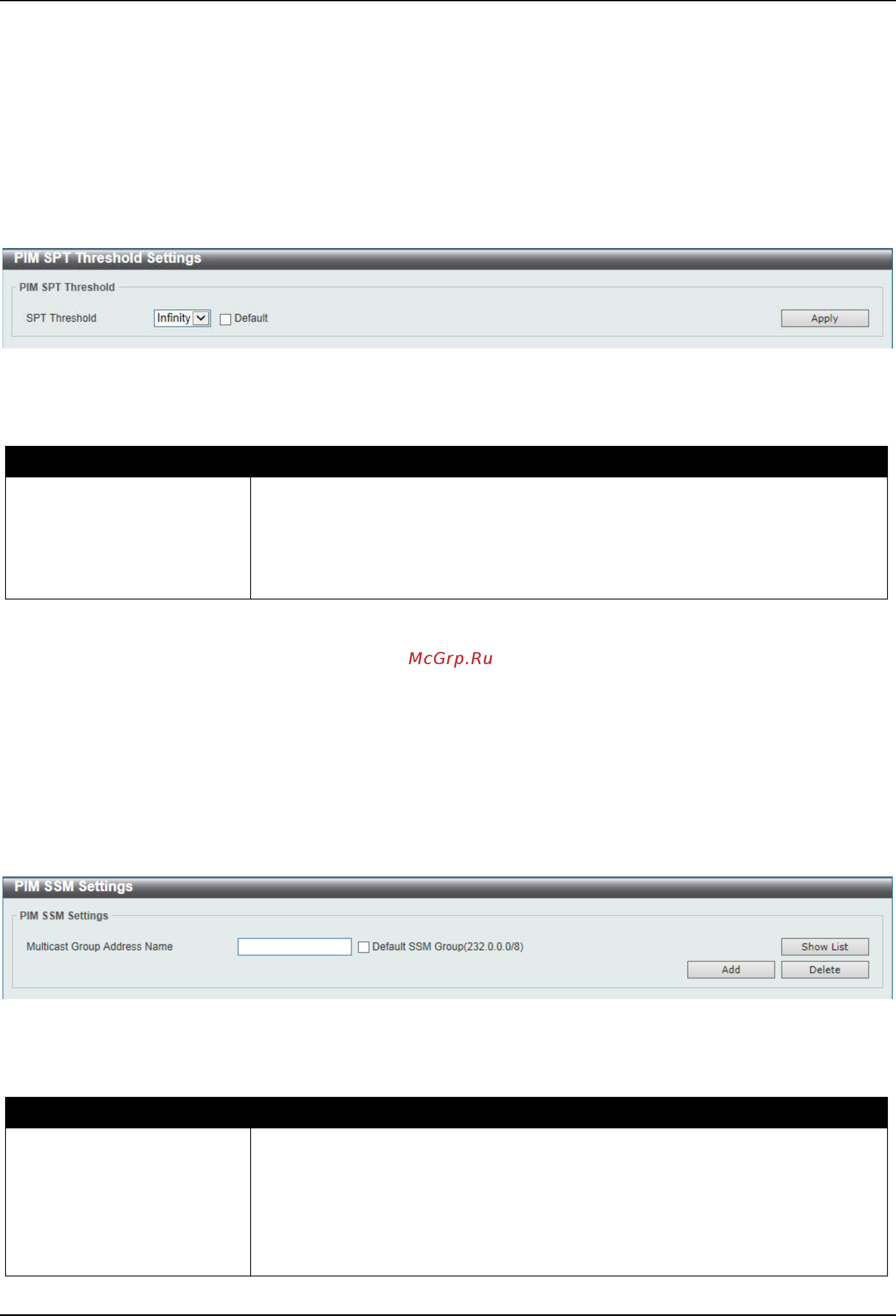 D-Link DGS-3630-28TC [334/742] Pim spt threshold settings