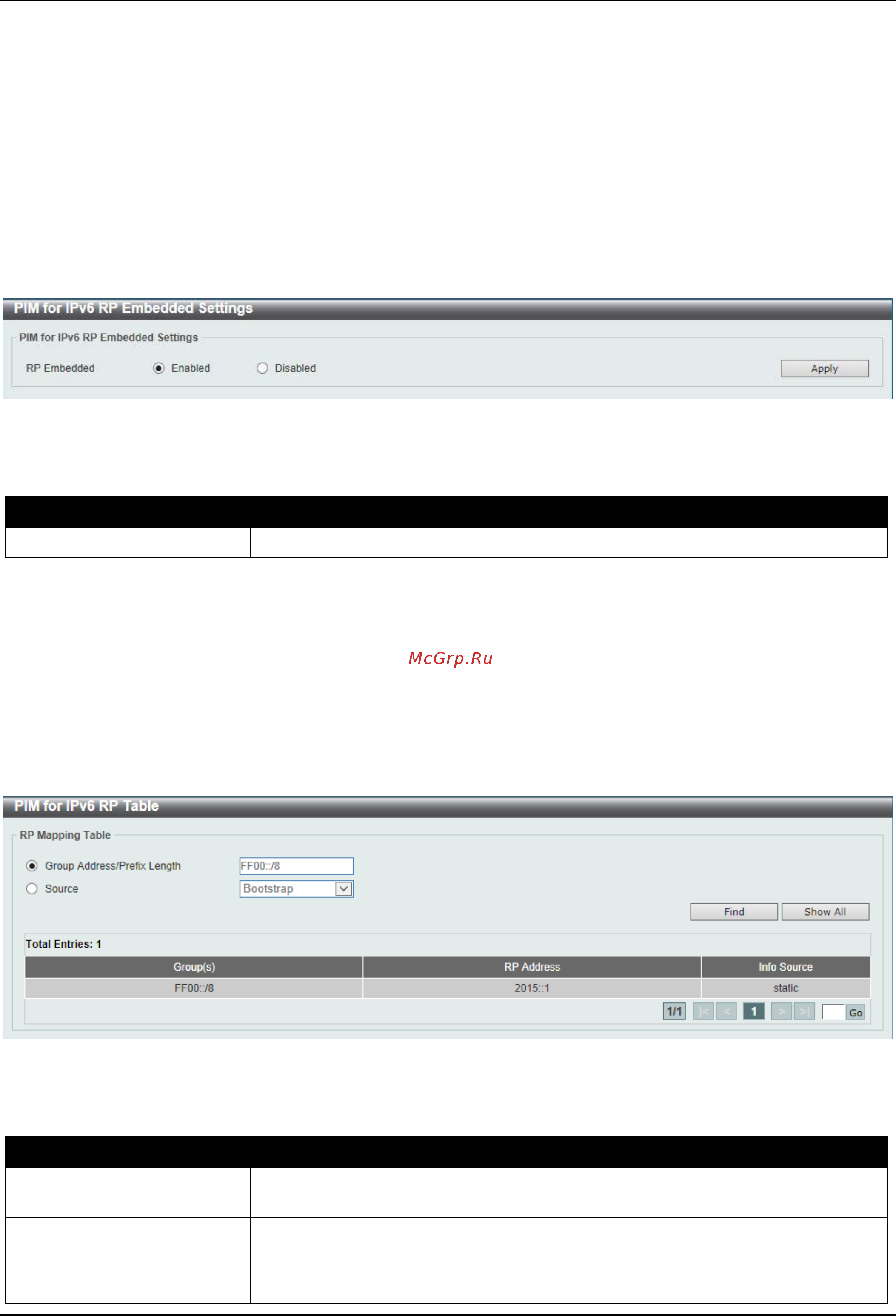 D-Link DGS-3630-28SC [343/742] Pim for ipv6 rp embedded settings