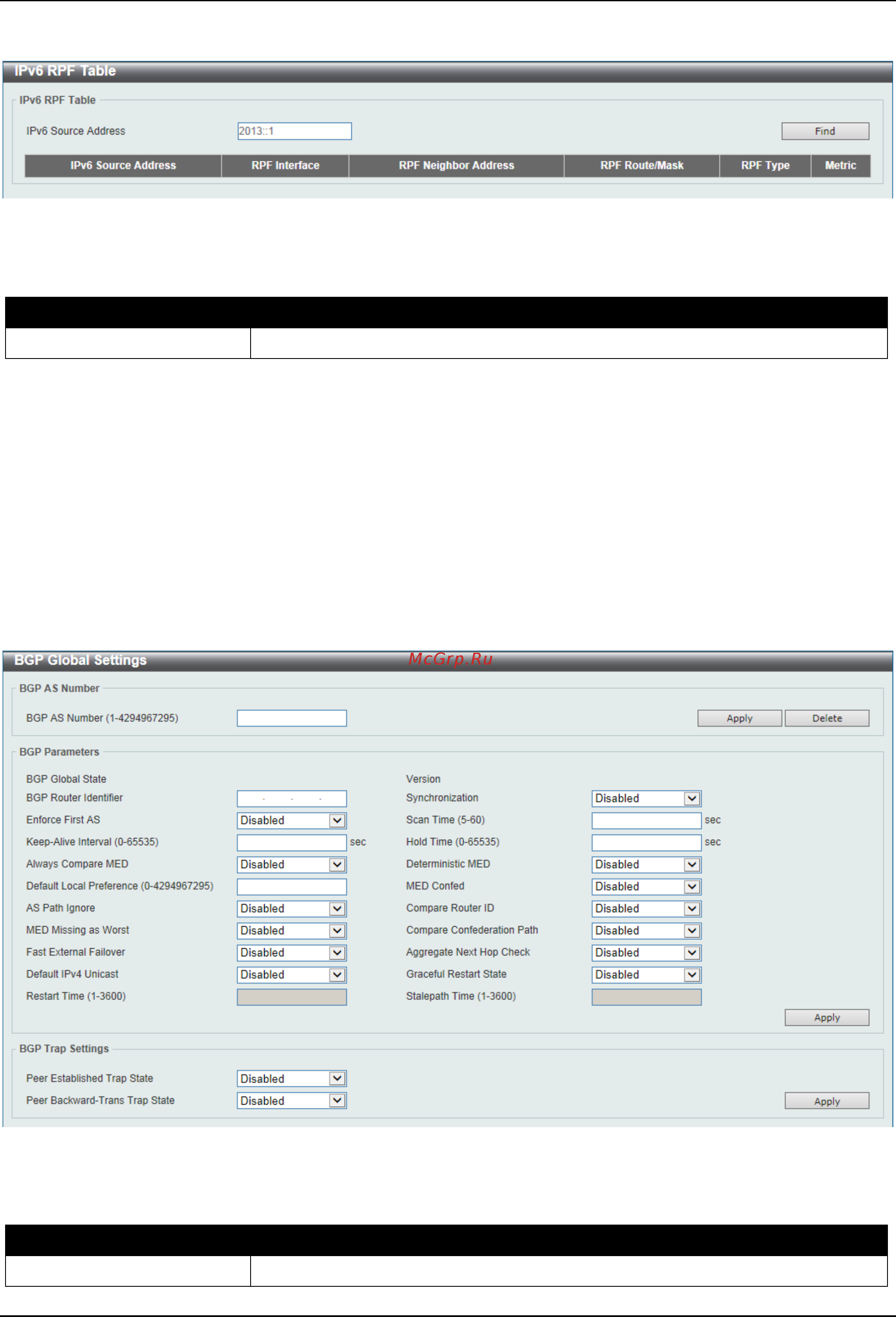 D-Link DGS-3630-28SC [365/742] Bgp global settings
