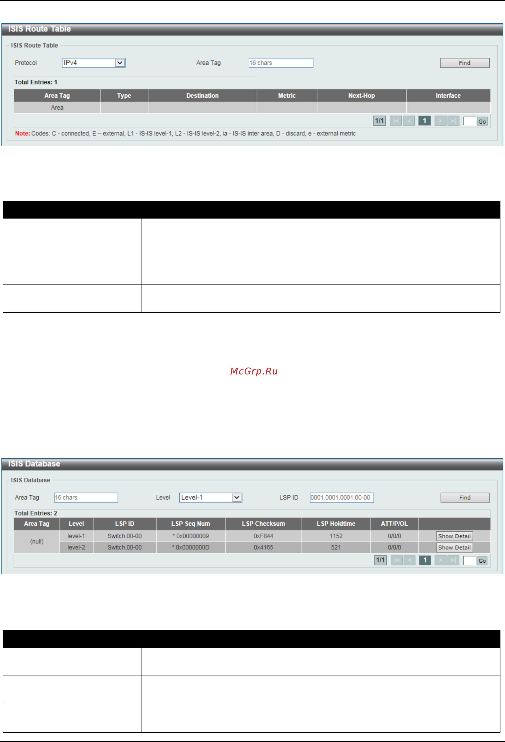 D-Link DGS-3630-28TC [416/742] Isis database