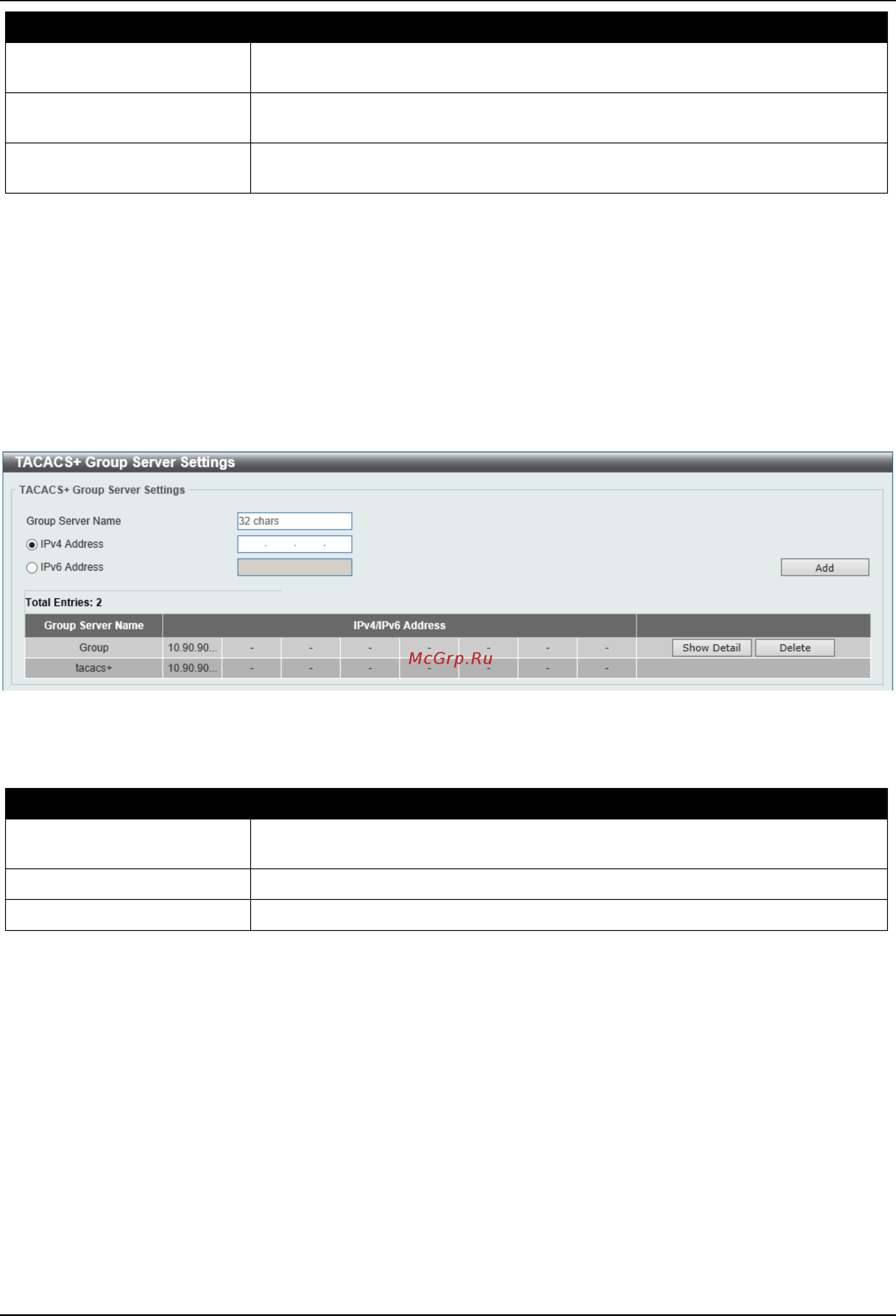 D-Link DGS-3630-28SC [517/742] Tacacs group server settings