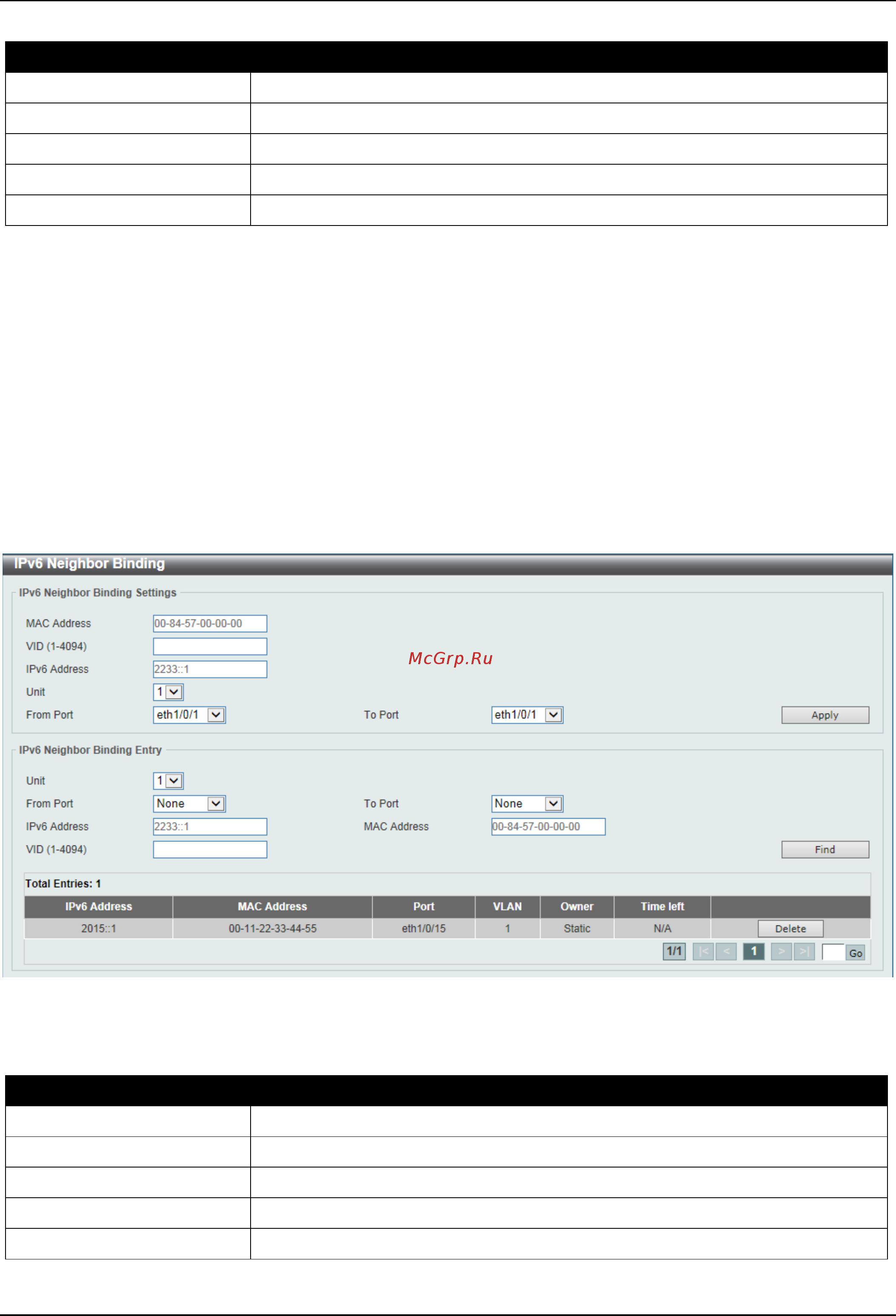 D-Link DGS-3630-28TC [538/742] Ipv6 neighbor binding