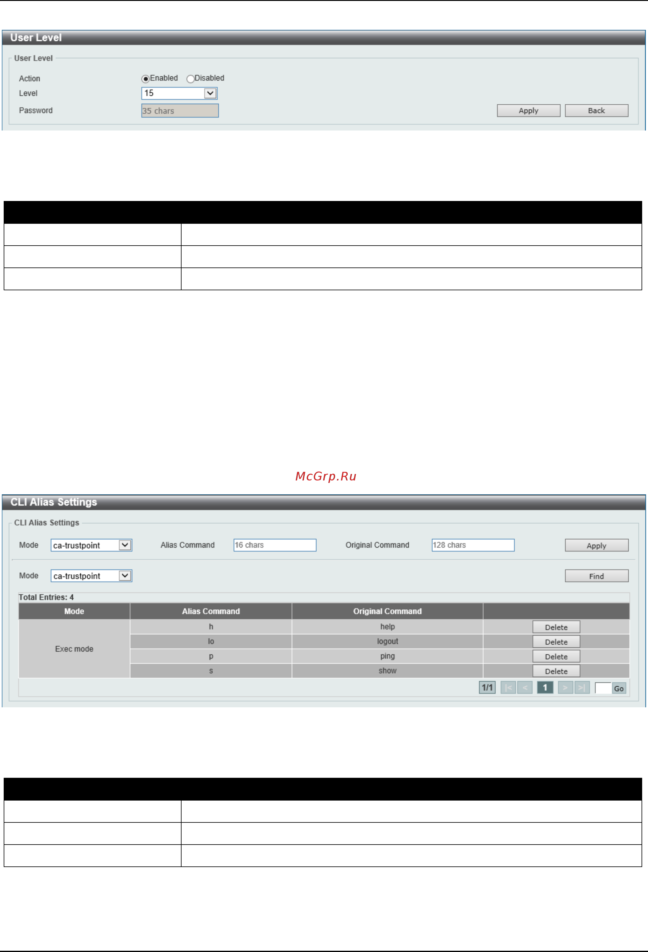 D-Link DGS-3630-28TC [54/742] Cli alias settings