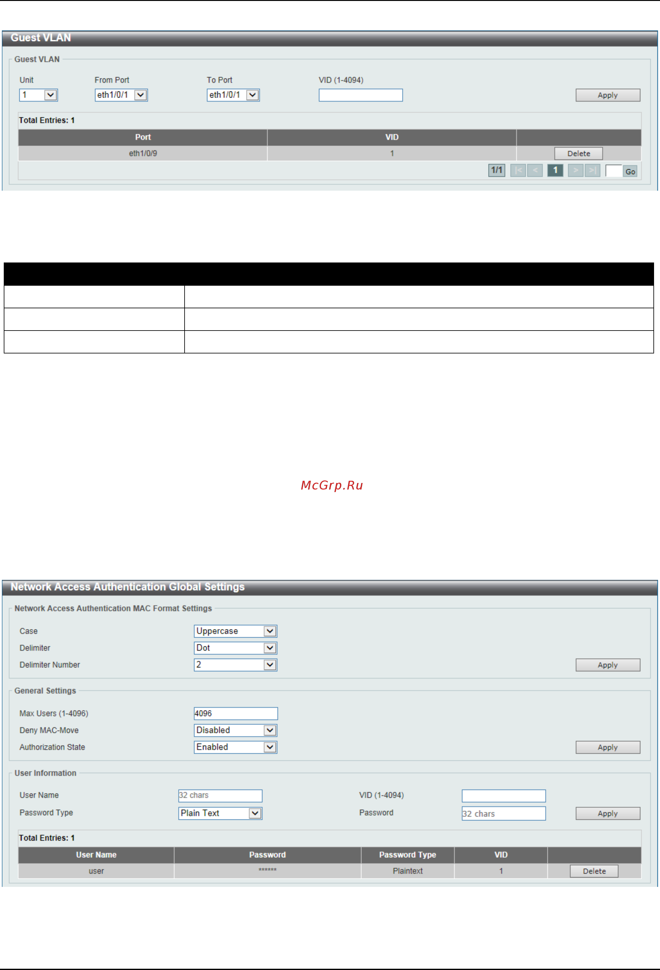 D-Link DGS-3630-28SC [551/742] Network access authentication global settings