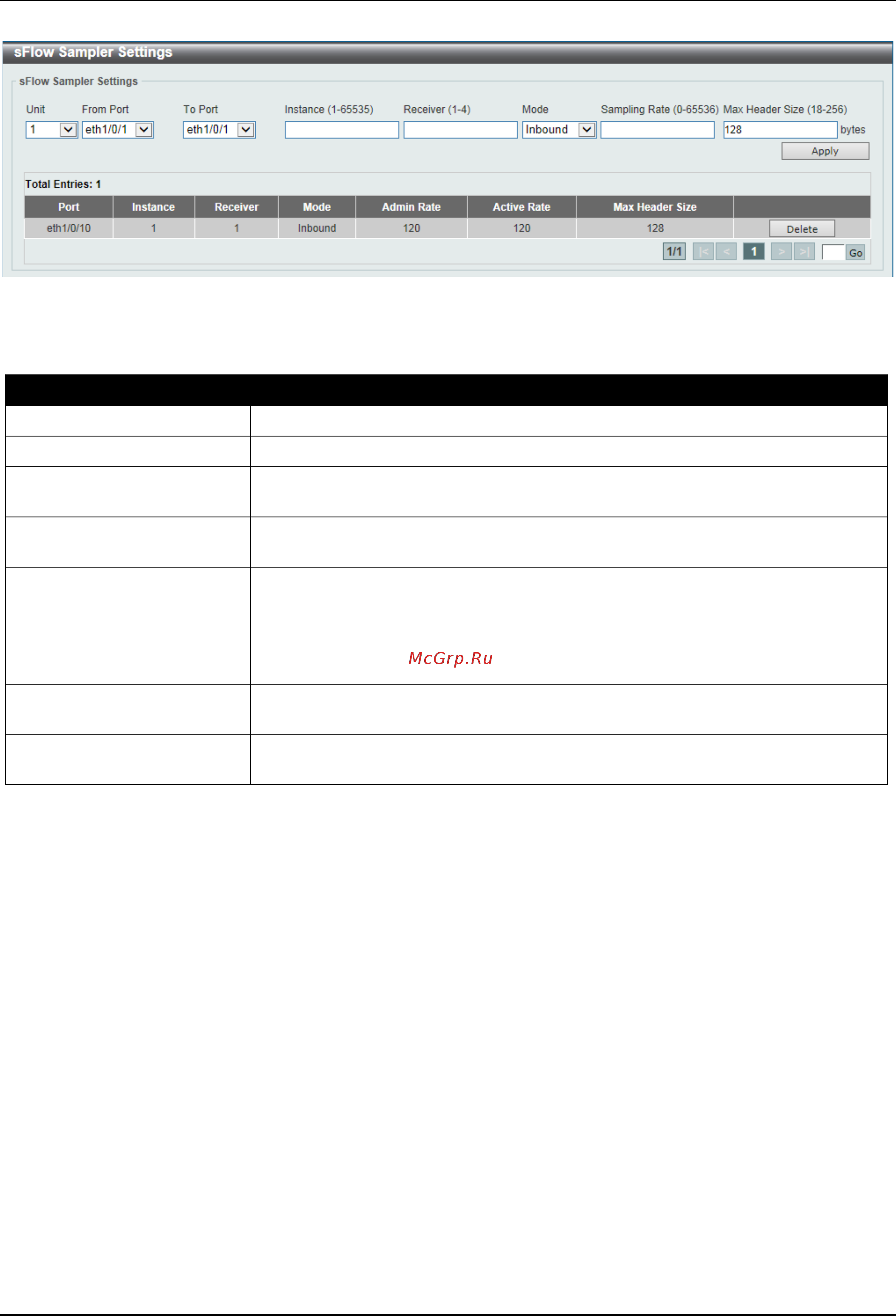 D-Link DGS-3630-28SC [643/742] Sflow poller settings